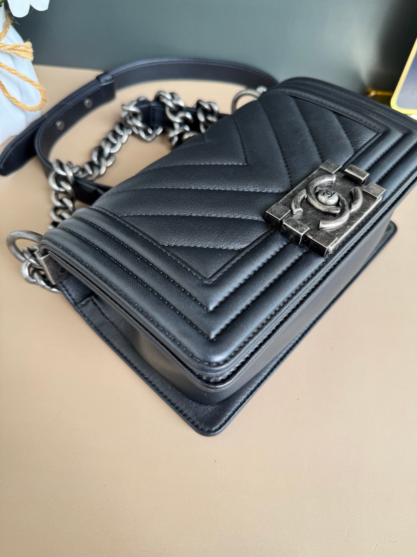 CHANEL LE BOY SMALL CHEVRON