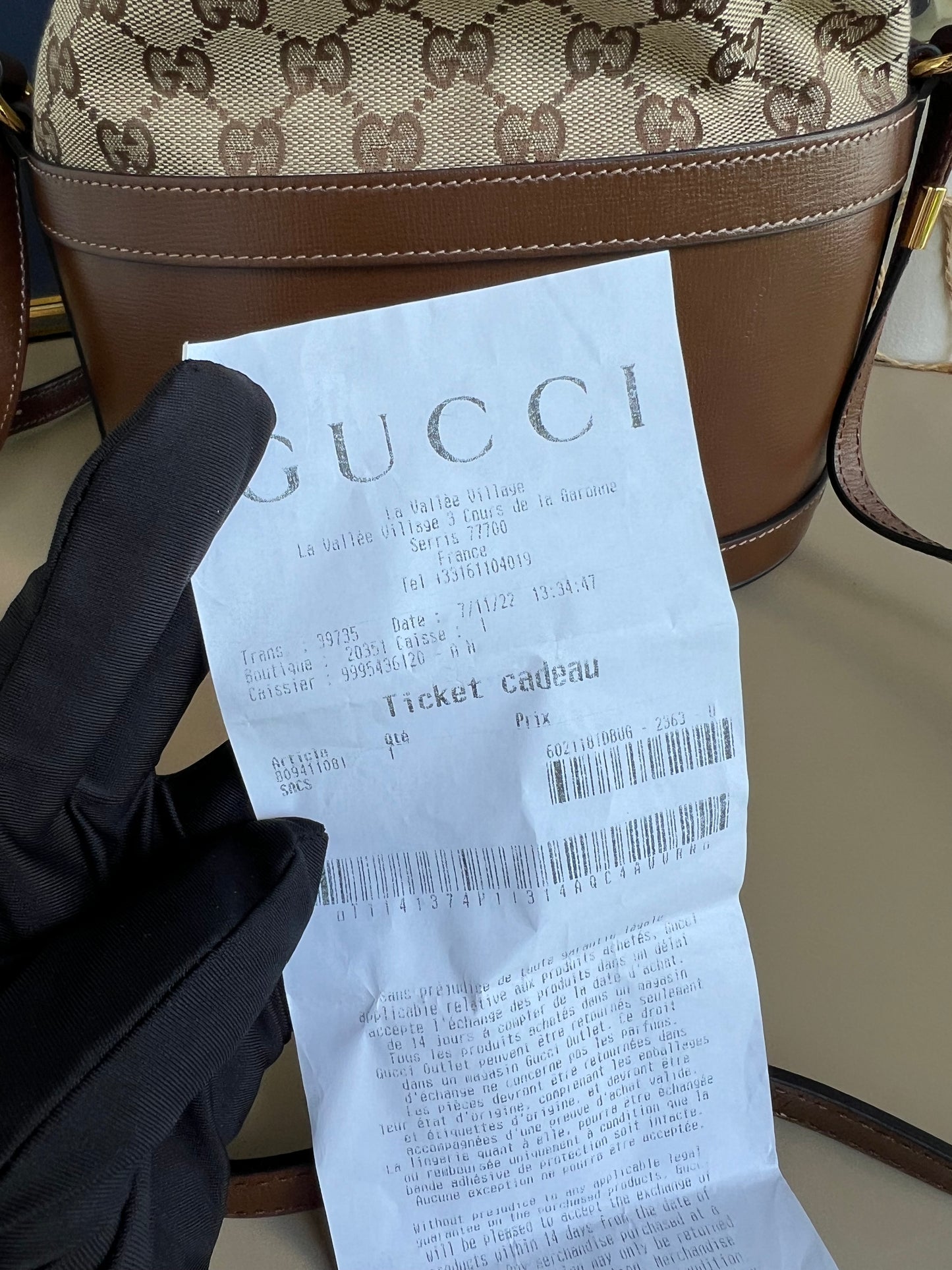 UNUSED GUCCI HORSEBIT BUCKET