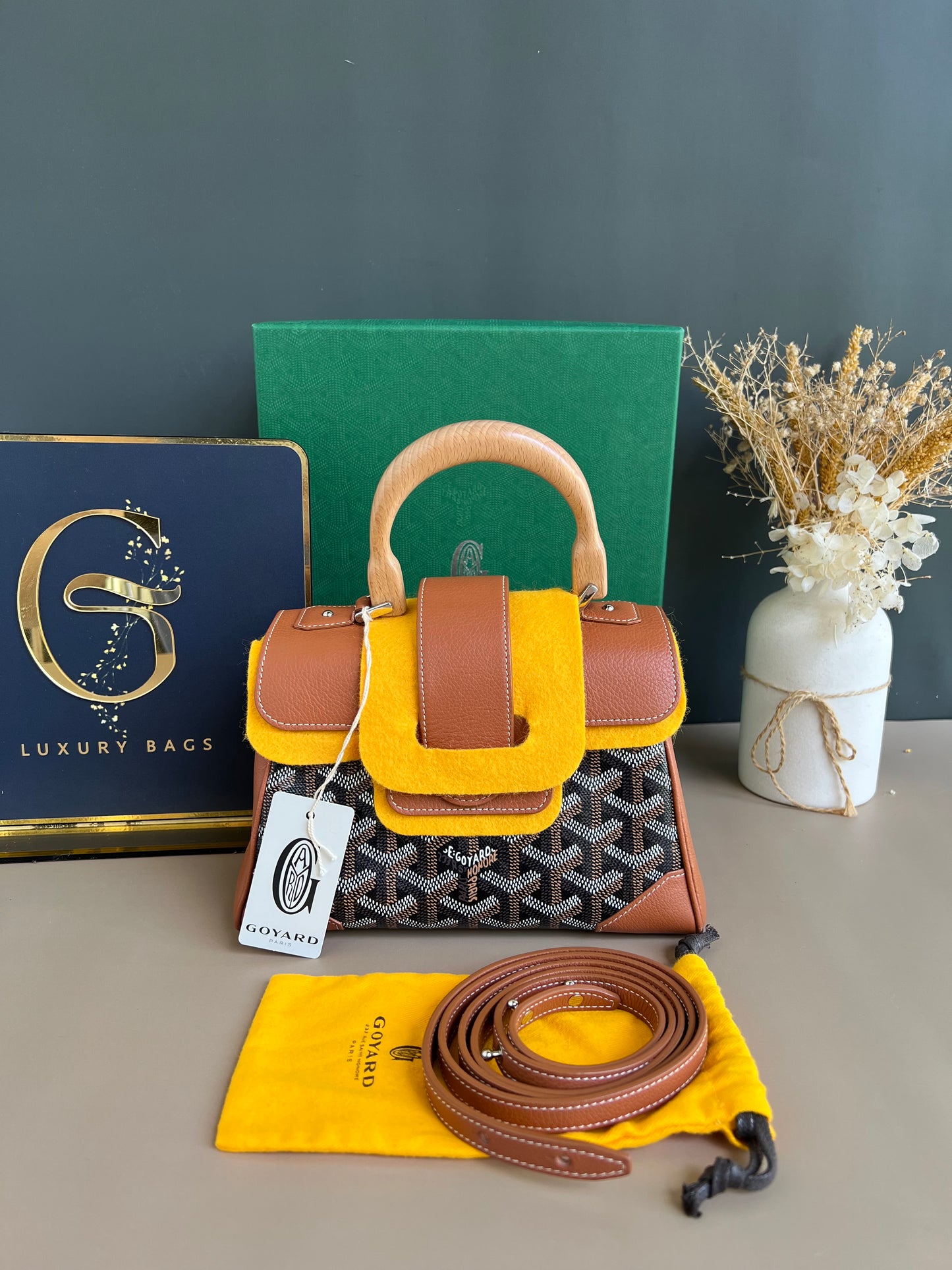 GOYARD MINI SAIGON TAN/BLACK