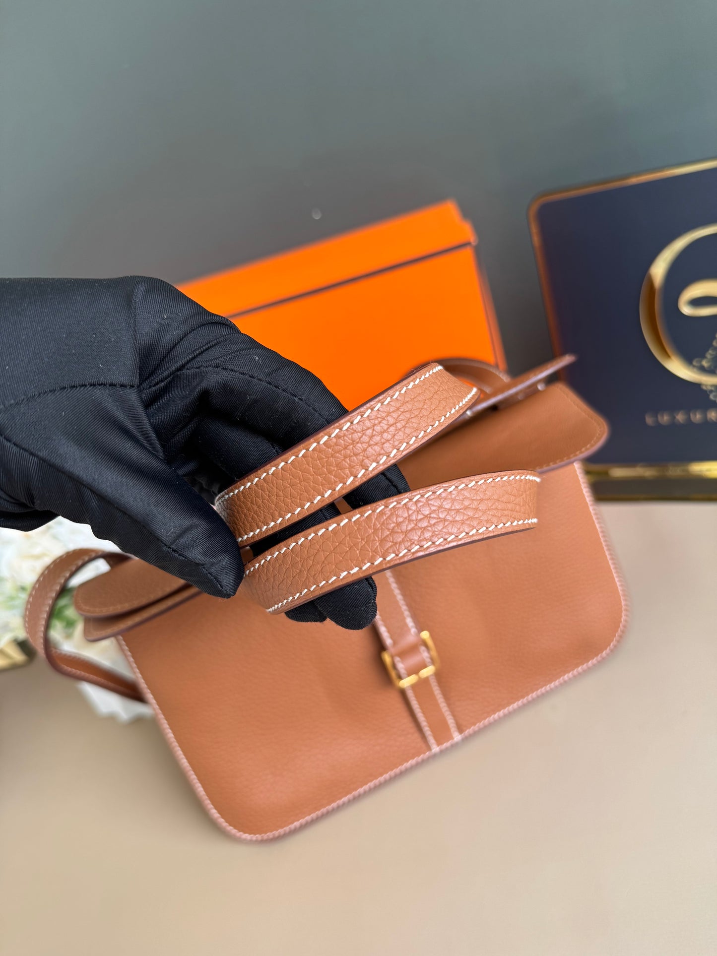 HERMES HALZAN 25 GOLD ON GHW