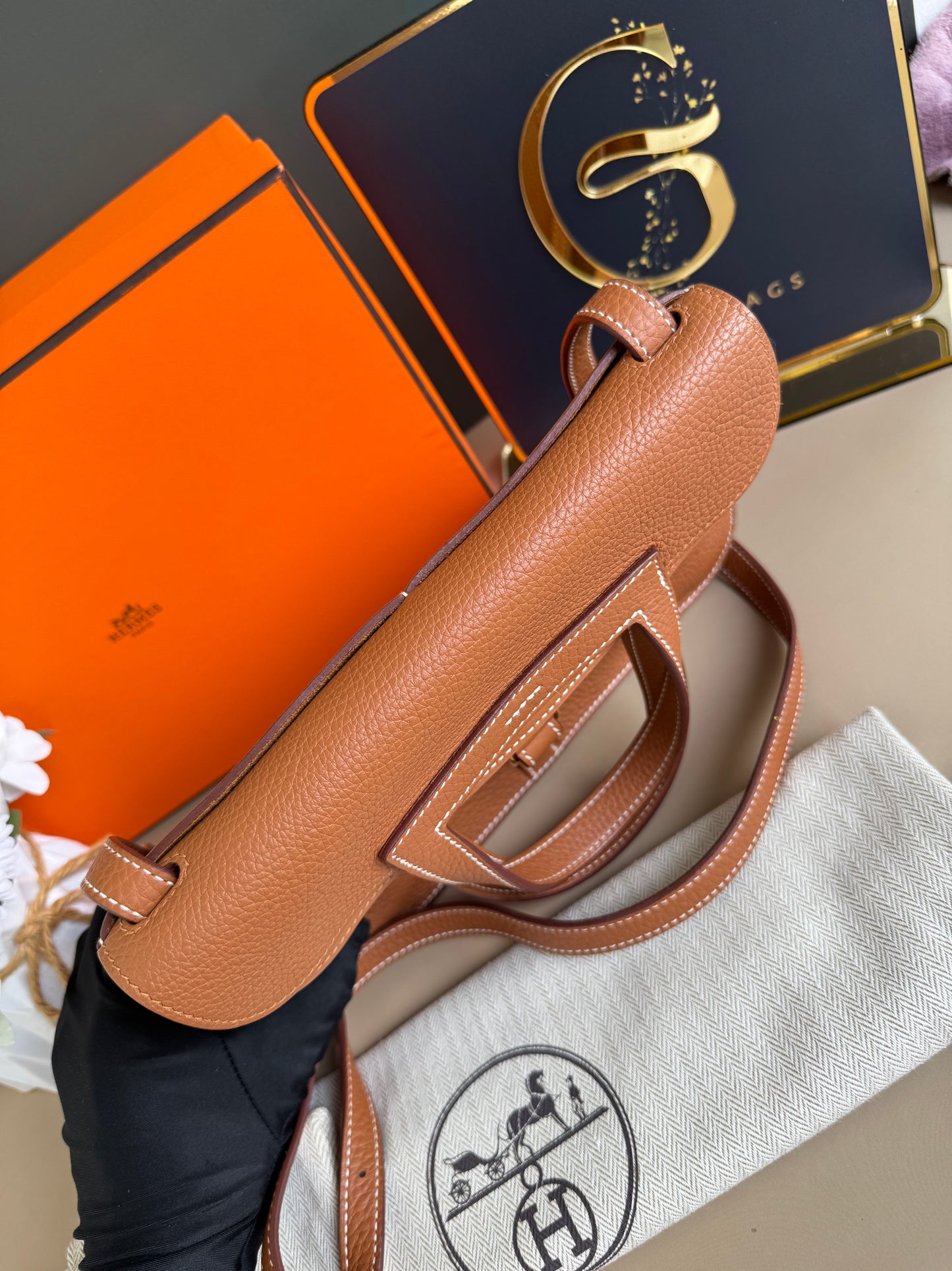 HERMES HALZAN 25 GOLD ON GHW