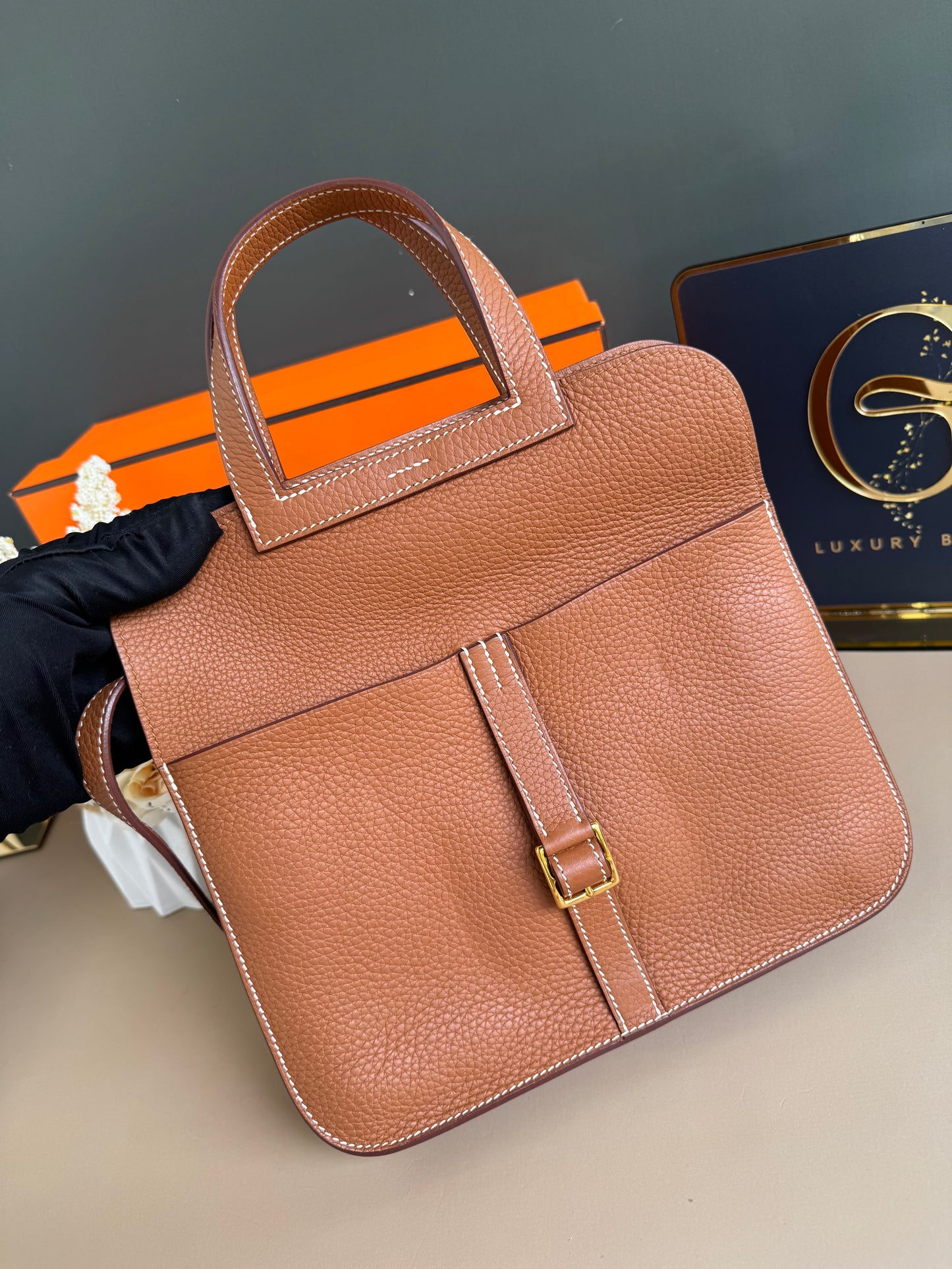 HERMES HALZAN 25 GOLD ON GHW