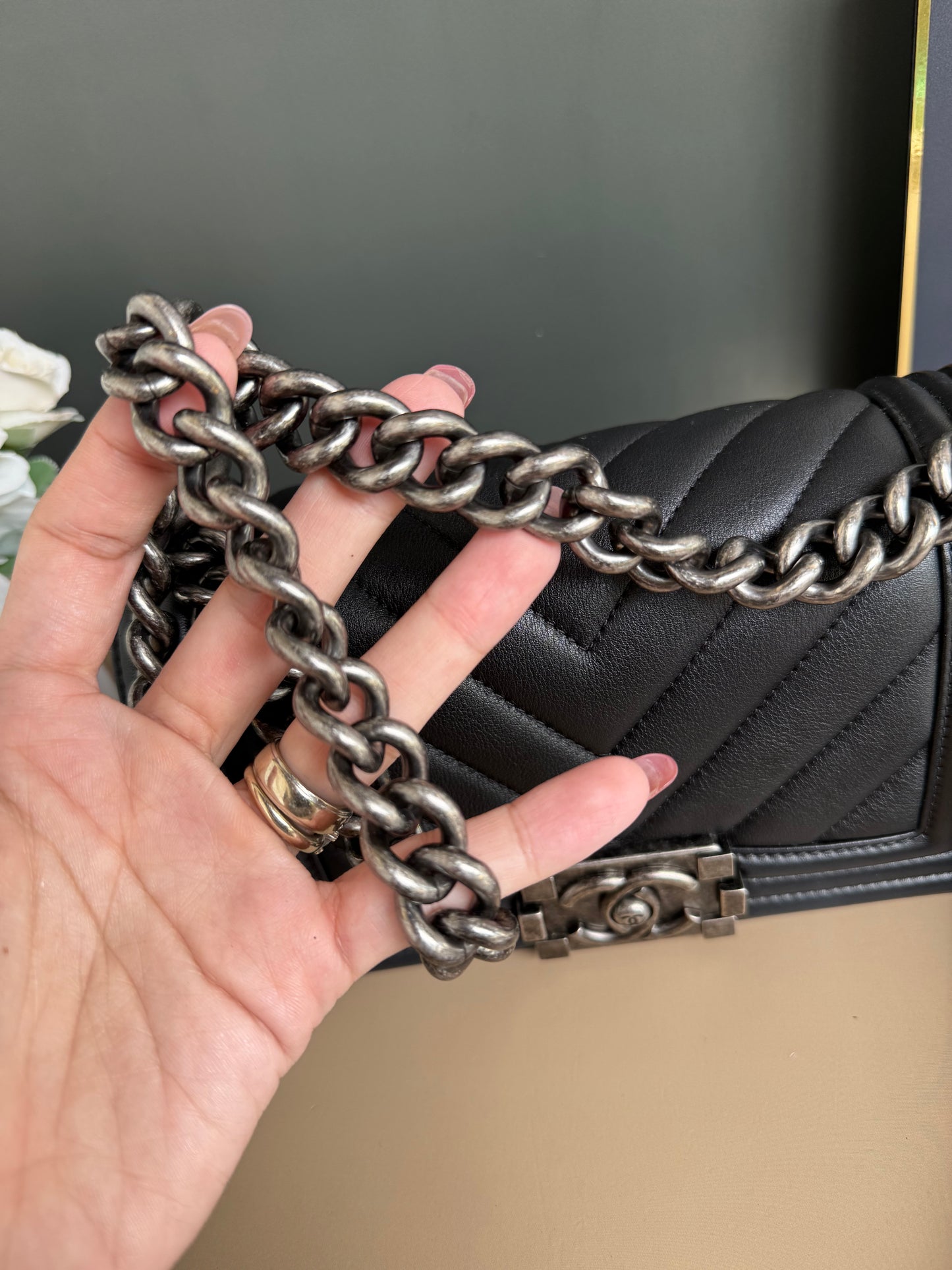 CHANEL LE BOY SMALL CHEVRON