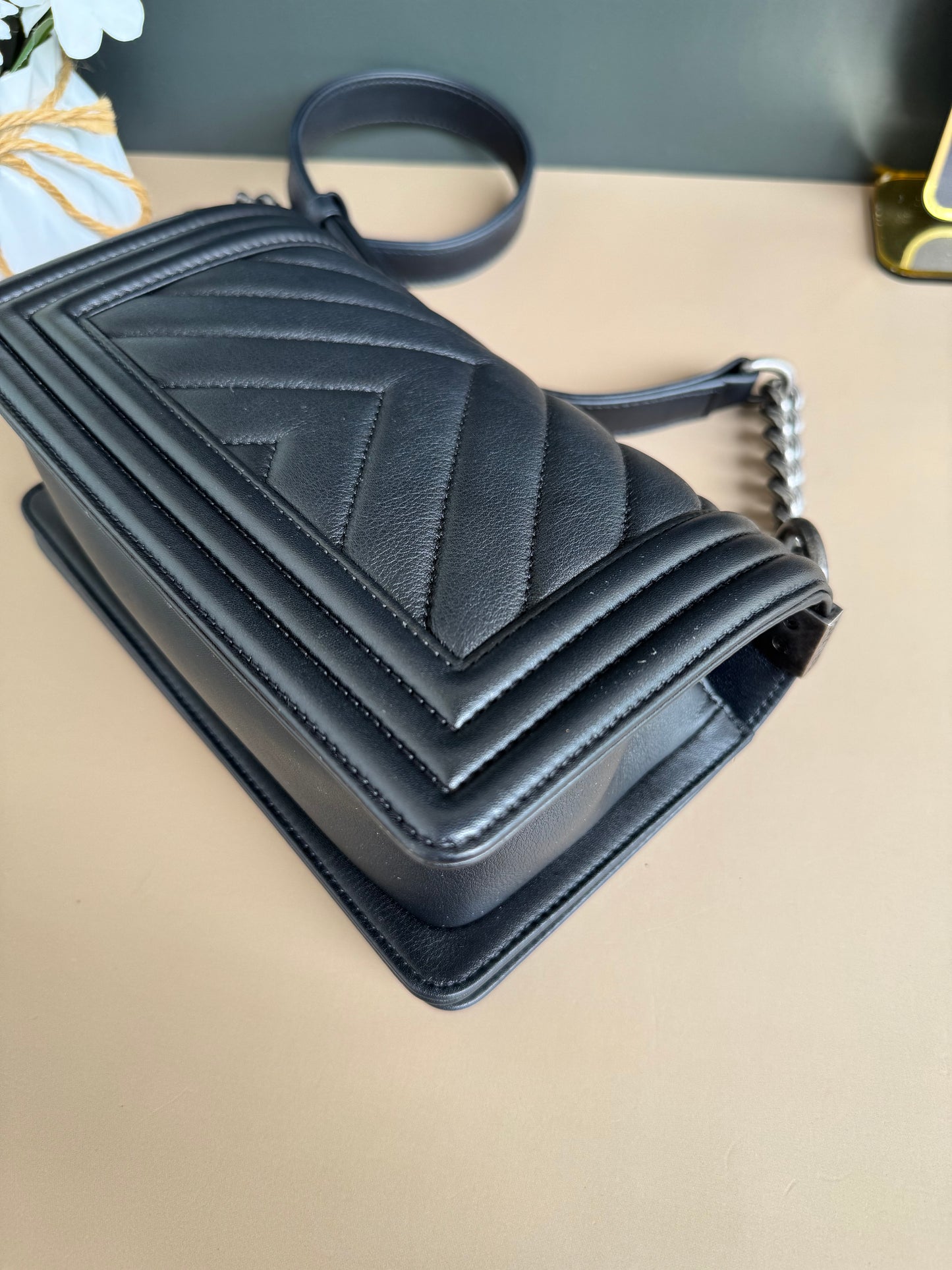 CHANEL LE BOY SMALL CHEVRON
