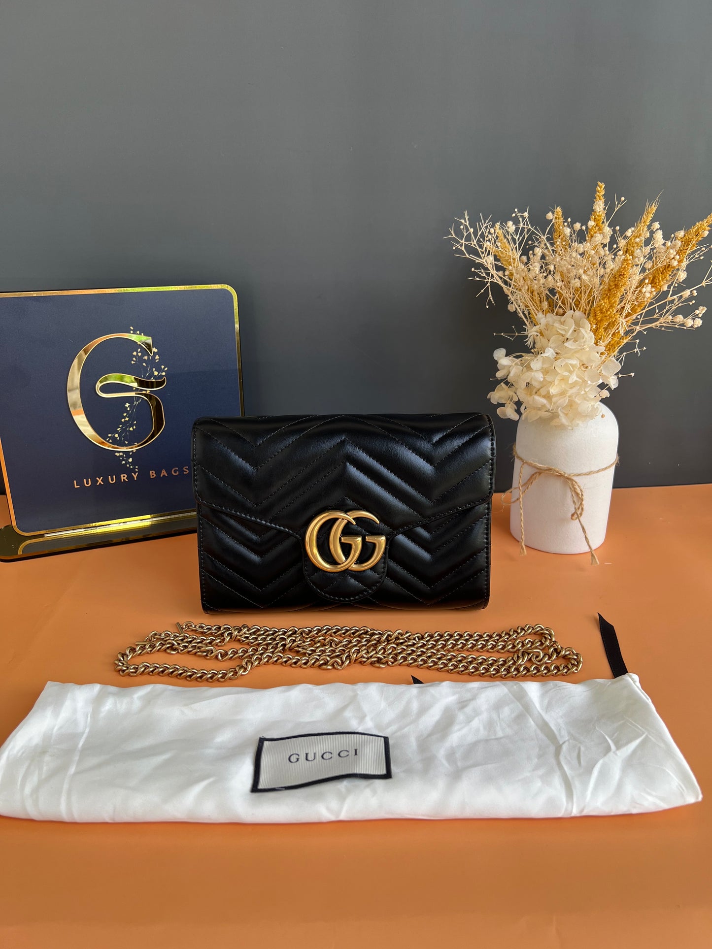 GUCCI MARMONT WALLET ON CHAIN