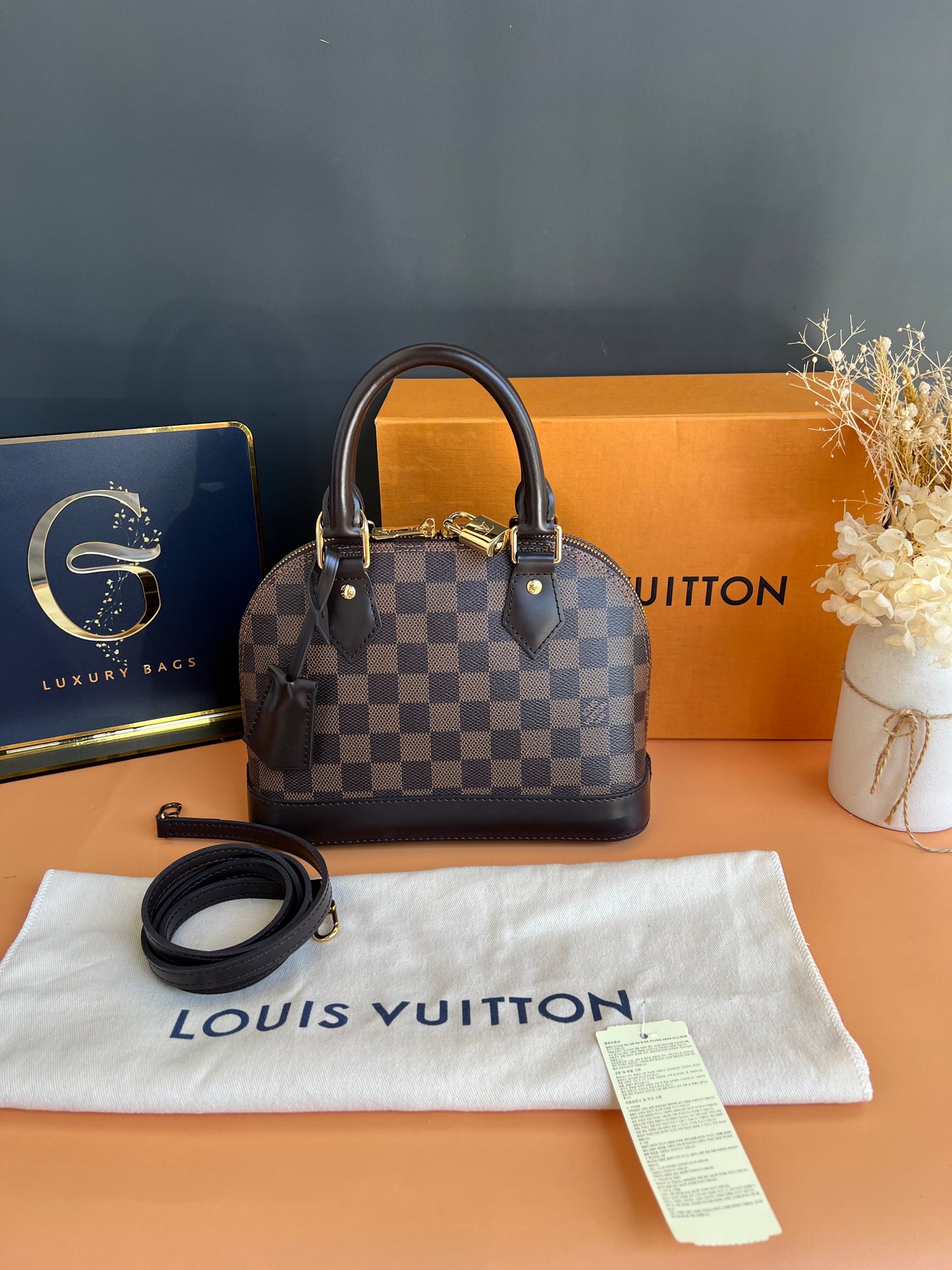 LOUIS VUITTON BB ALMA DAMIER EBENE