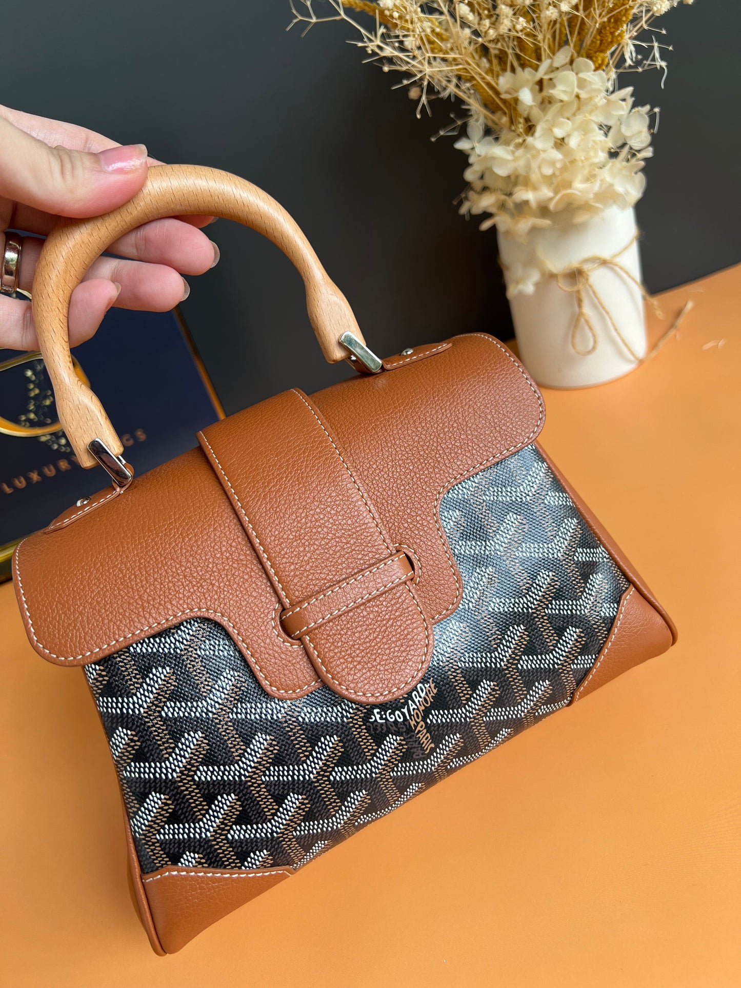 GOYARD MINI SAIGON BLACK/TAN