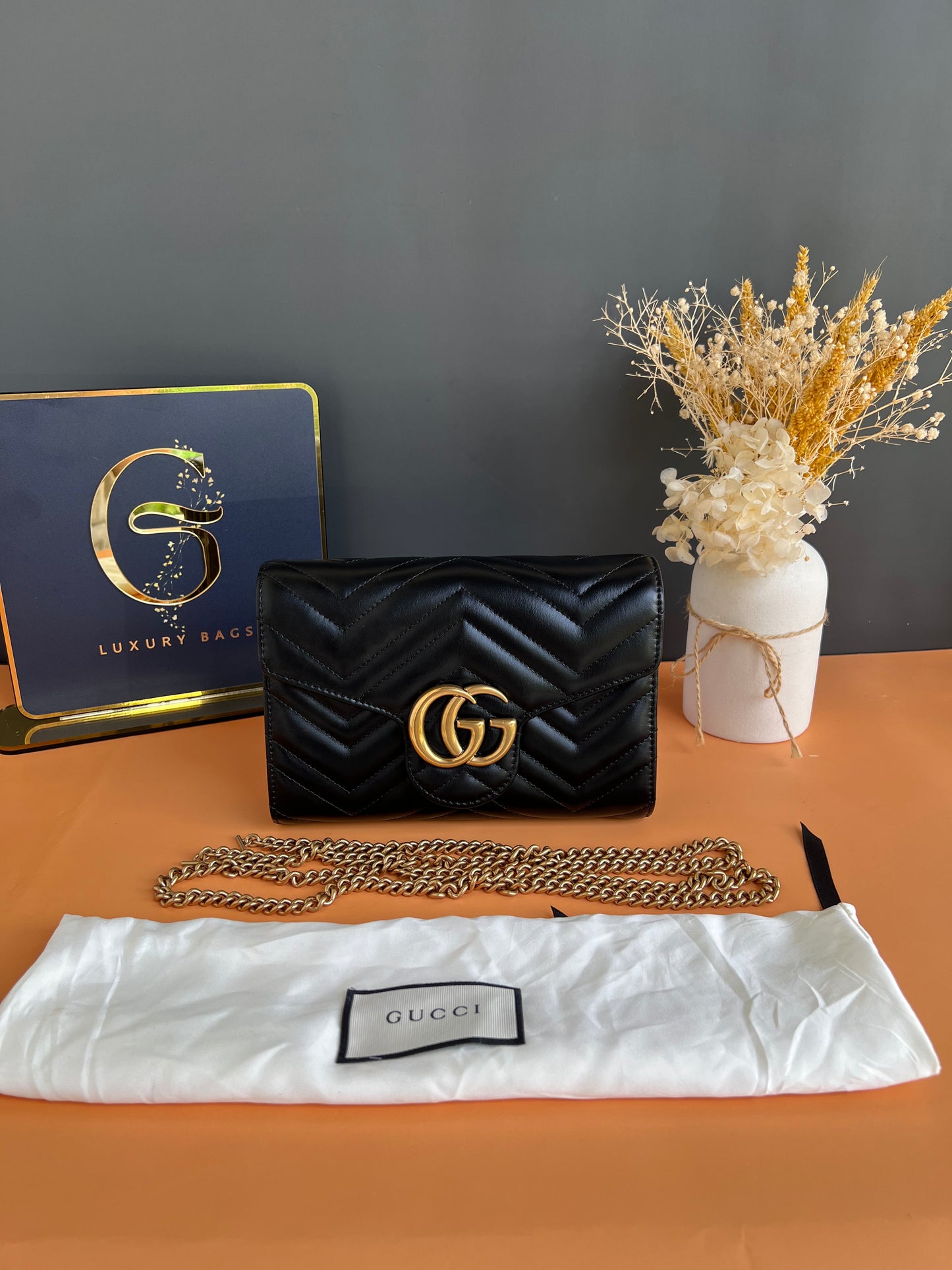 GUCCI MARMONT WALLET ON CHAIN