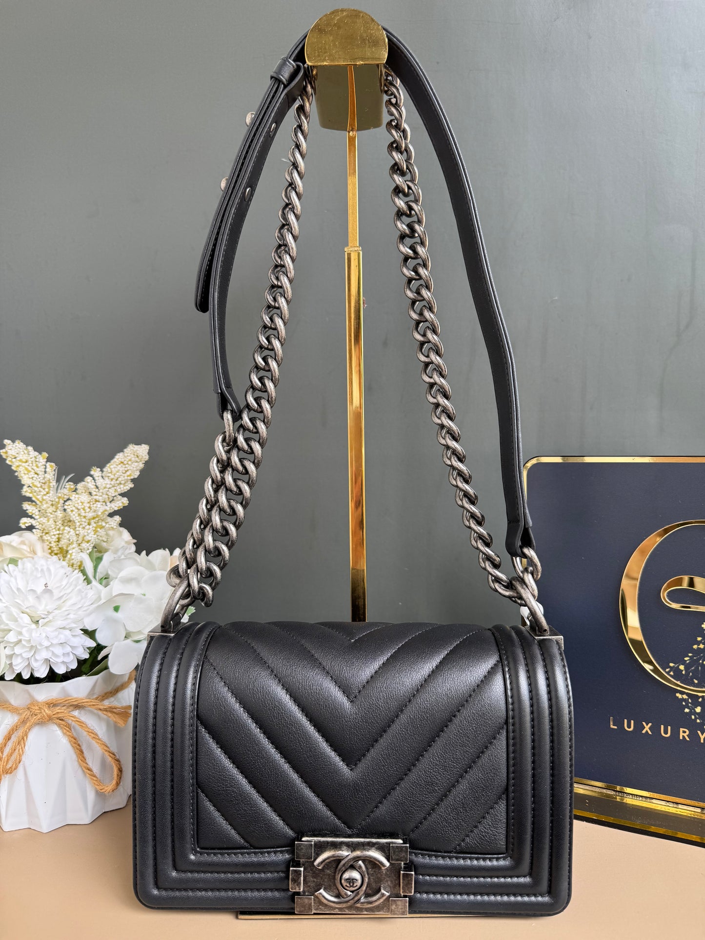 CHANEL LE BOY SMALL CHEVRON