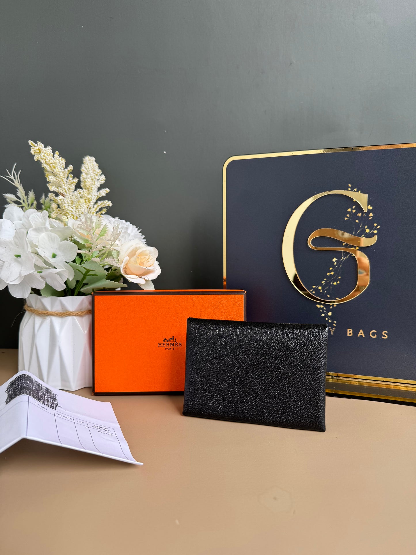 Brandnew HERMES Calvi Duo Compact card holder