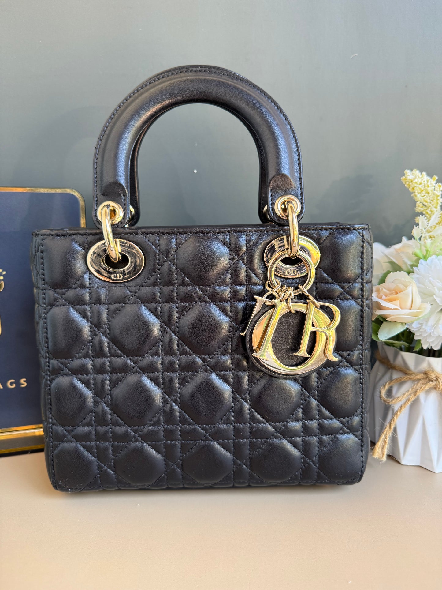 LADY DIOR SMALL LAMBSKIN GHW