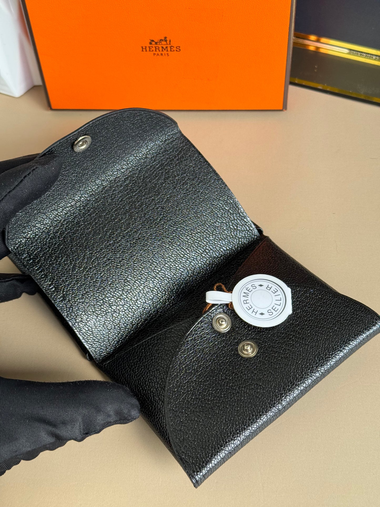 Brandnew HERMES Calvi Duo Compact card holder