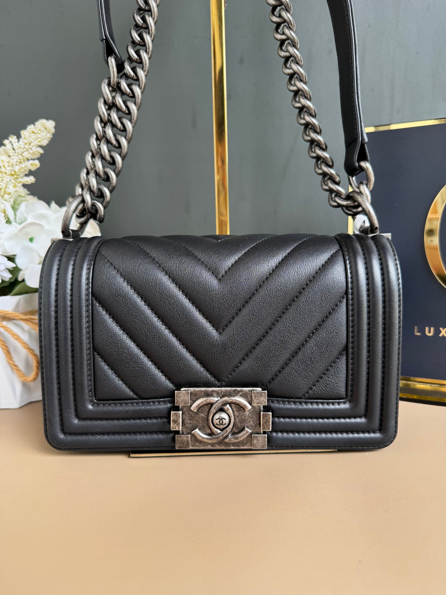 CHANEL LE BOY SMALL CHEVRON