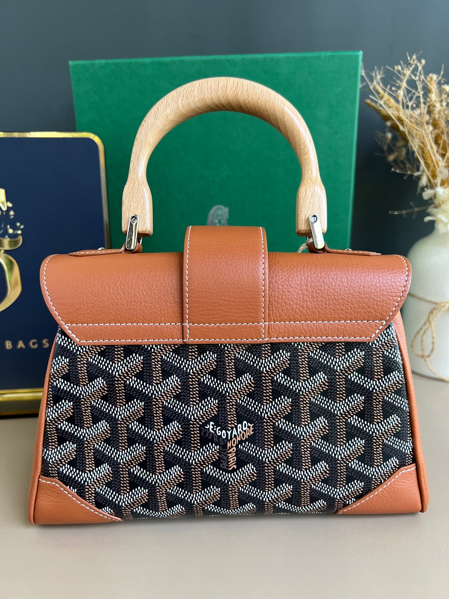 GOYARD MINI SAIGON TAN/BLACK