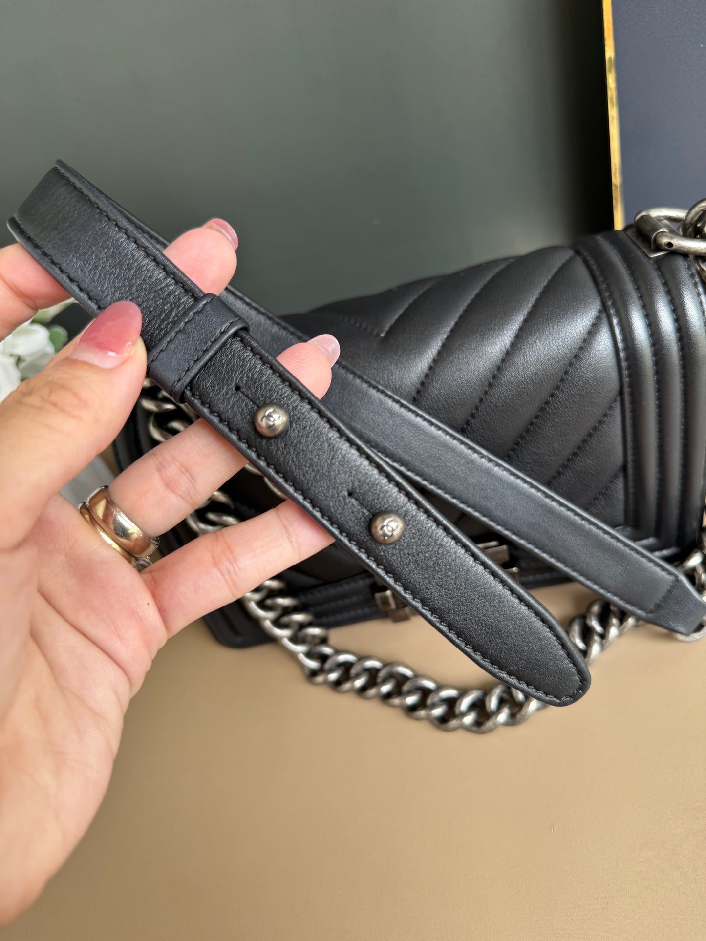 CHANEL LE BOY SMALL CHEVRON