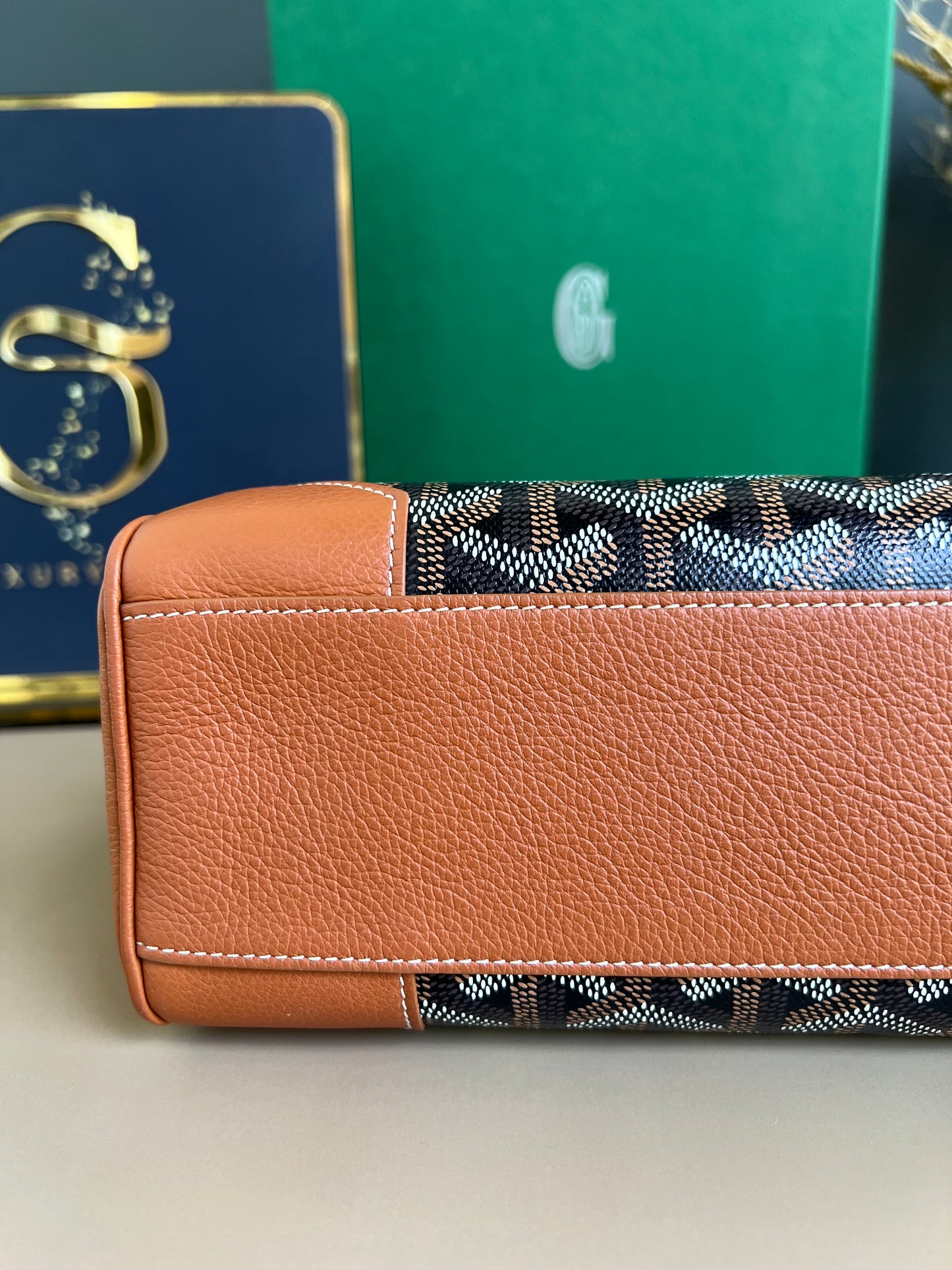 GOYARD MINI SAIGON TAN/BLACK