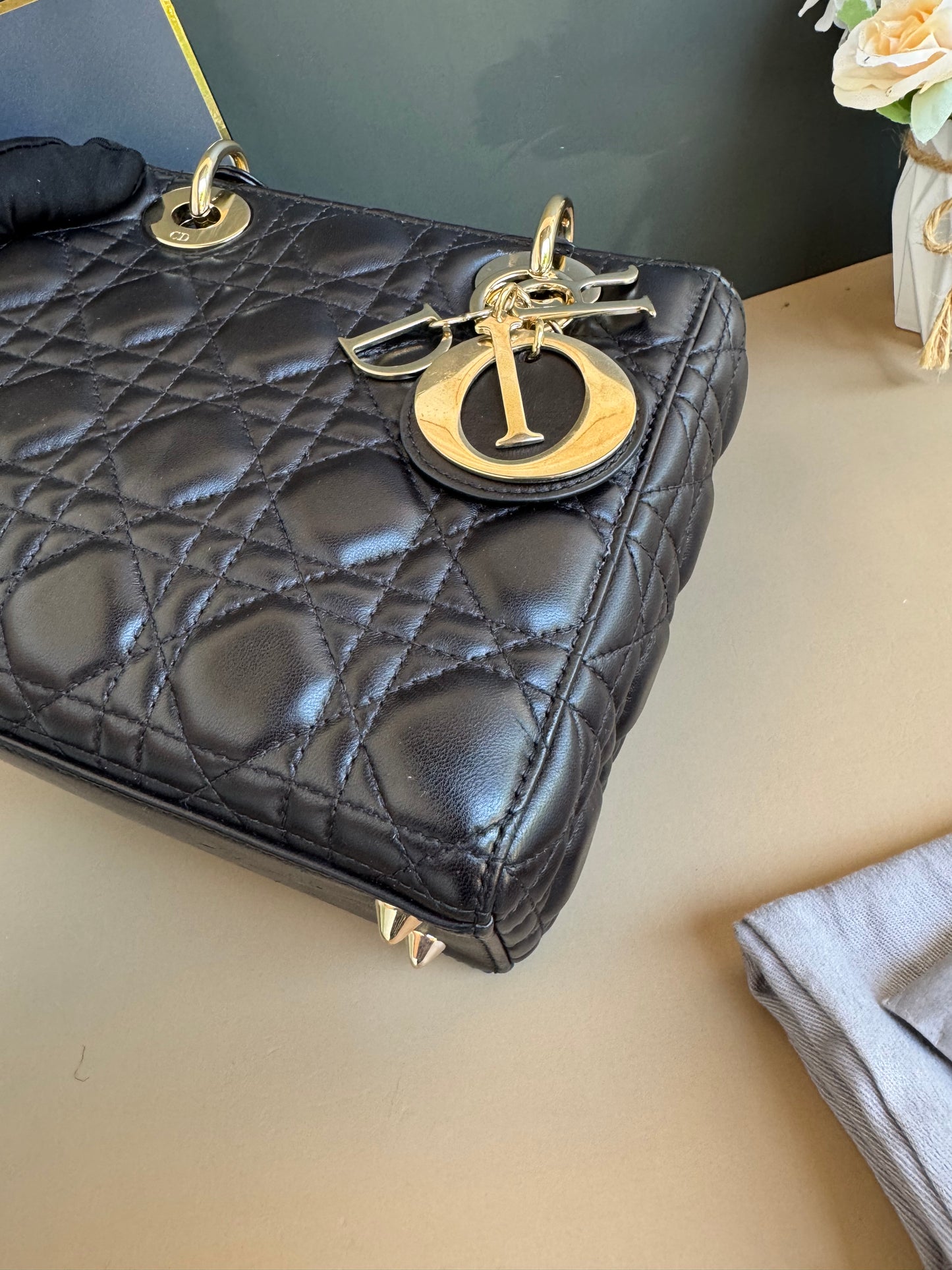 LADY DIOR SMALL LAMBSKIN GHW