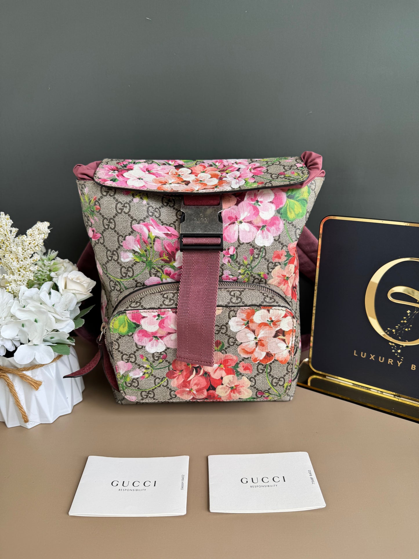 GUCCI FLORAL BACKPACK