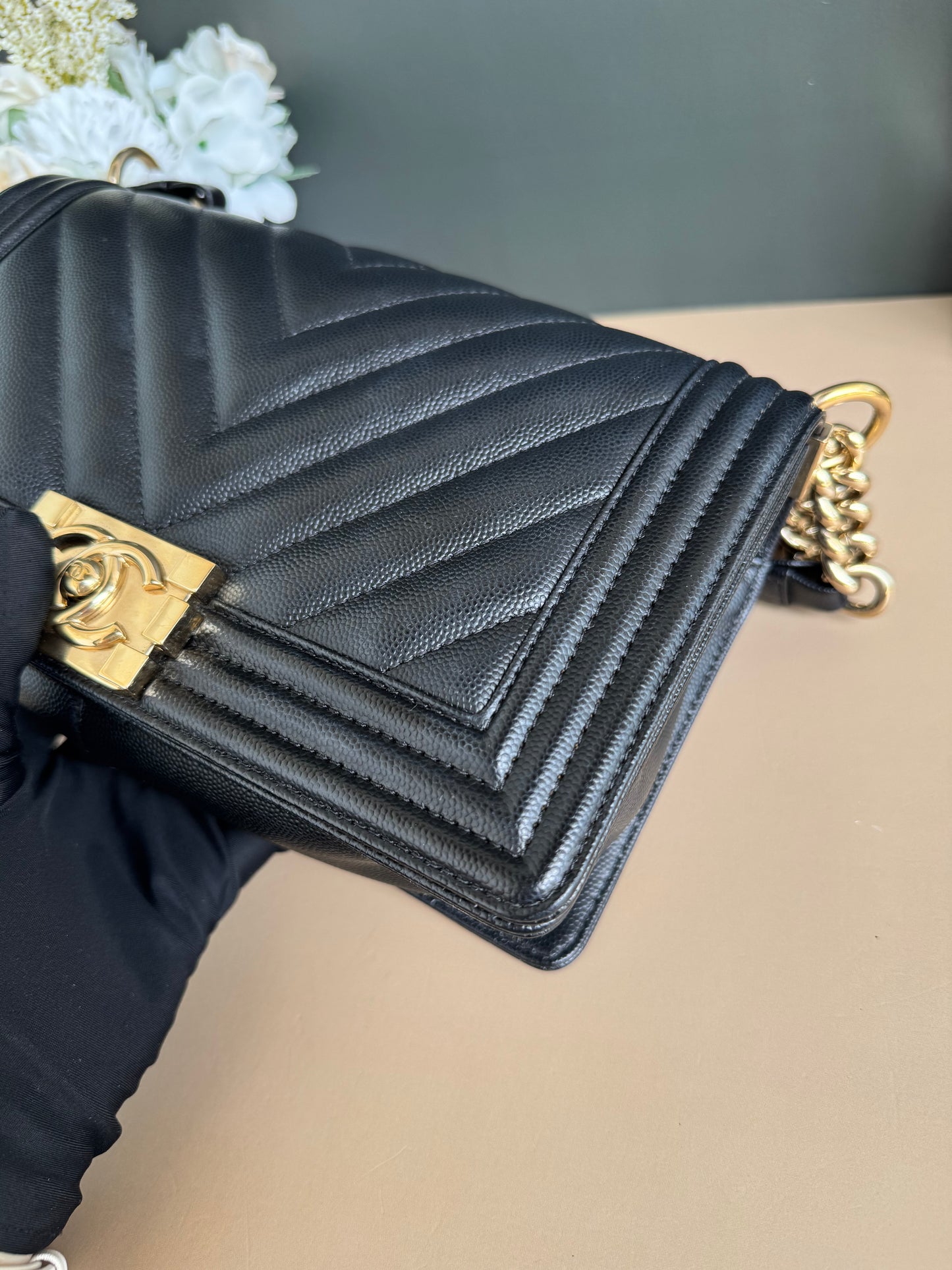 CHANEL LE BOY OLD MEDIUM CHEVRON