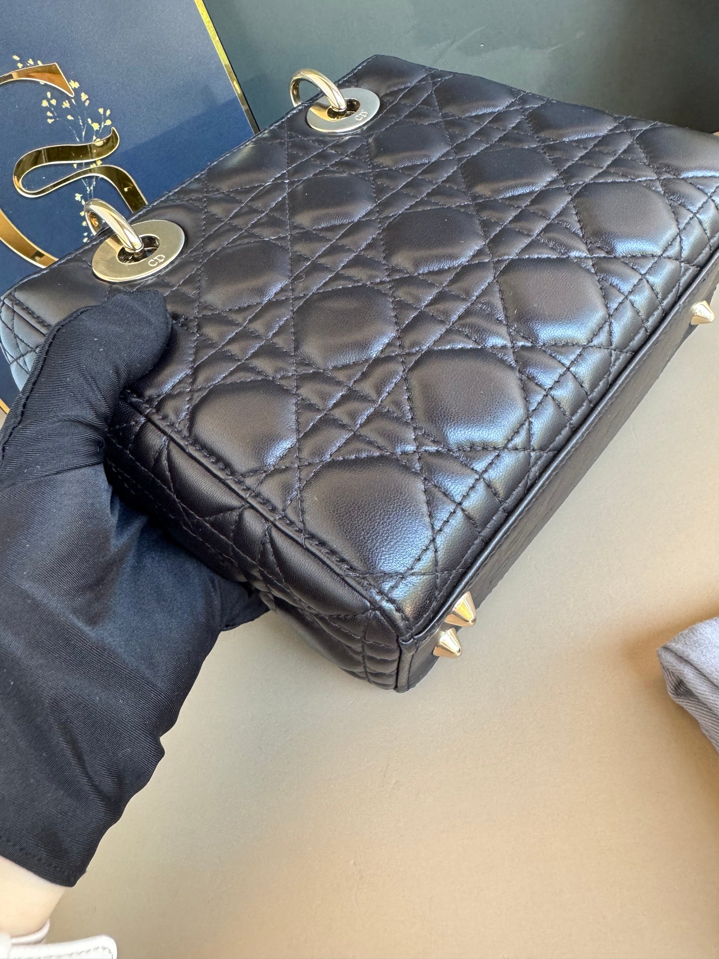 LADY DIOR SMALL LAMBSKIN GHW