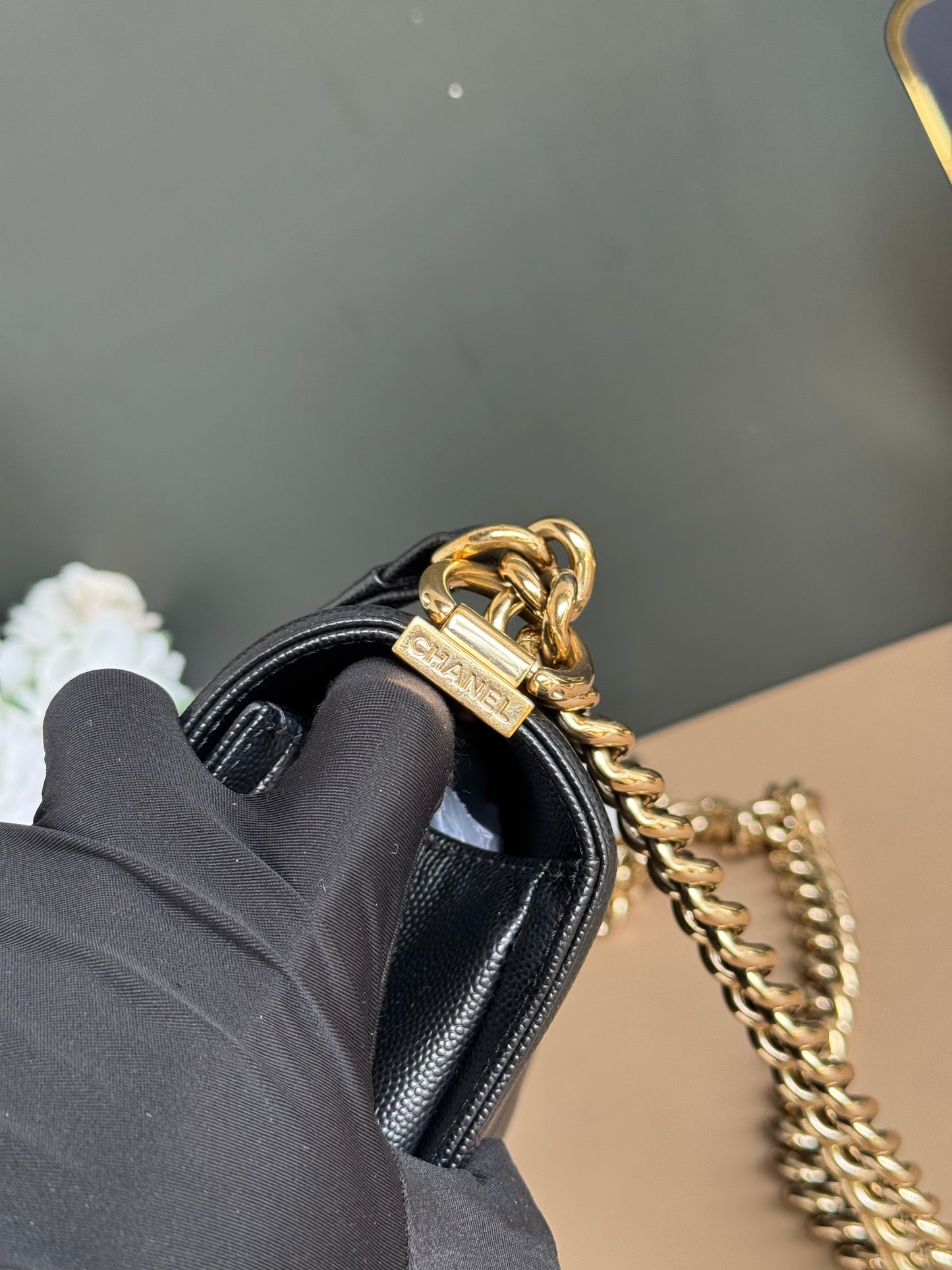CHANEL LE BOY OLD MEDIUM CHEVRON