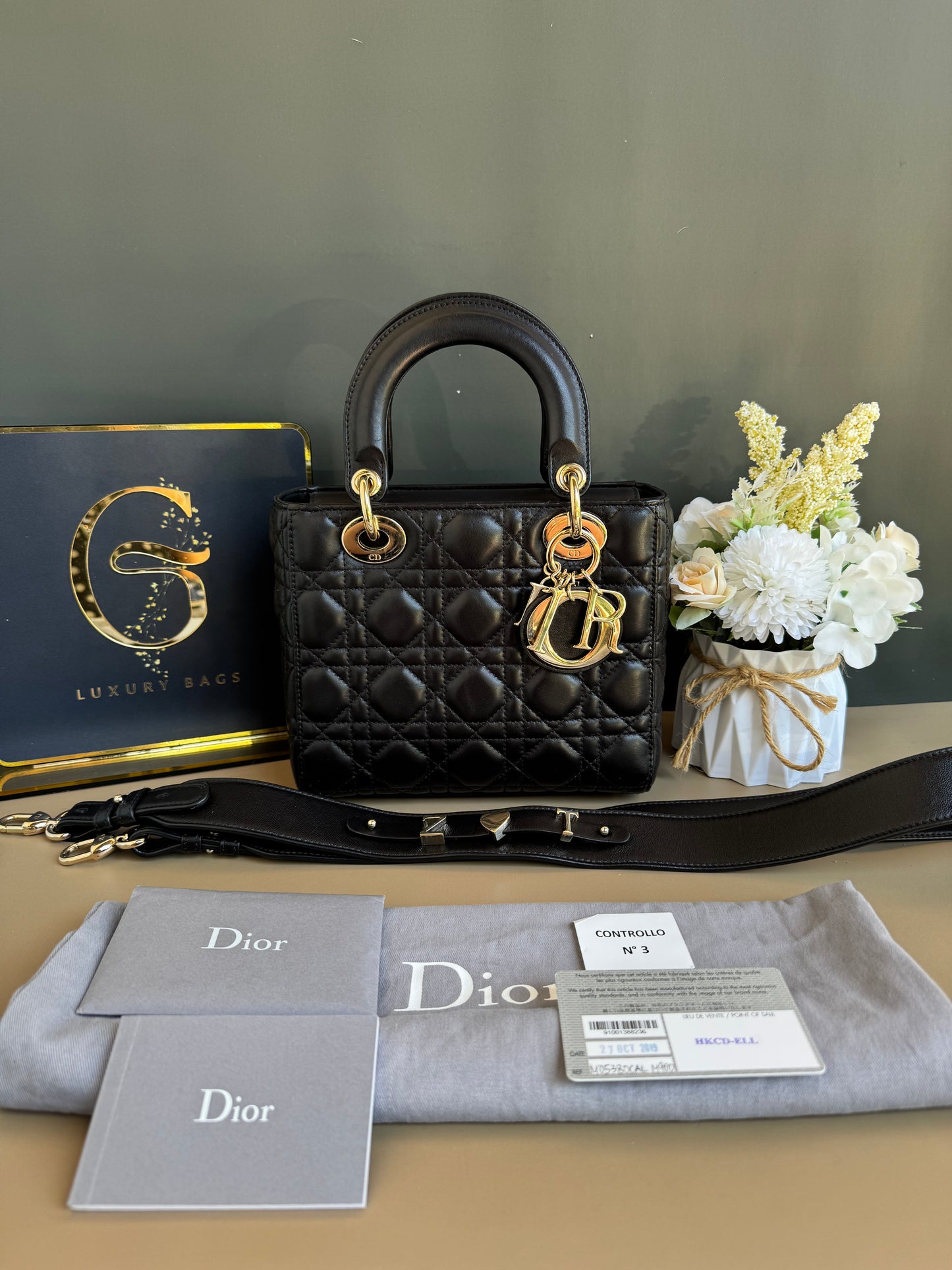LADY DIOR SMALL LAMBSKIN GHW