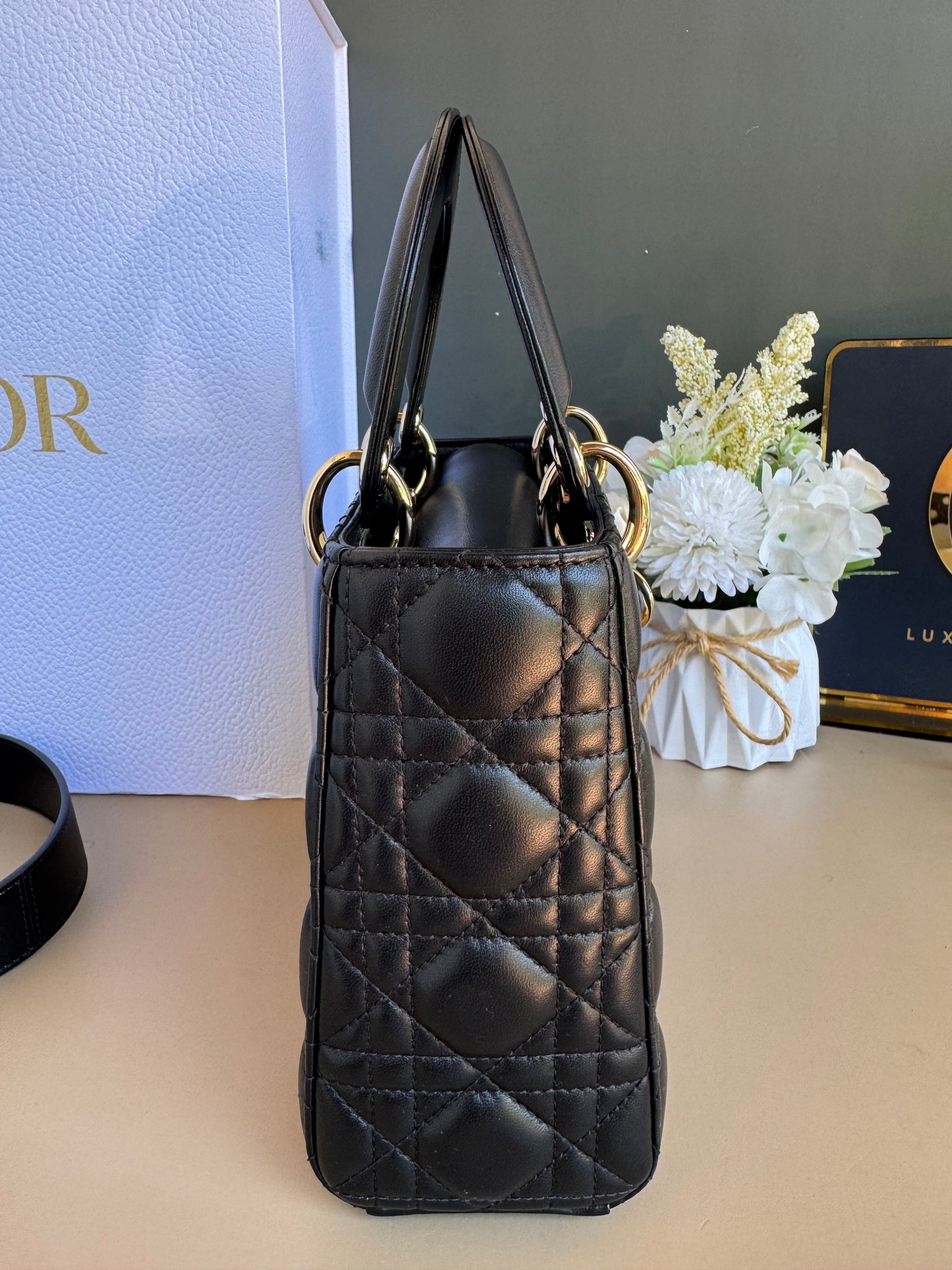LADY DIOR SMALL LAMBSKIN GHW
