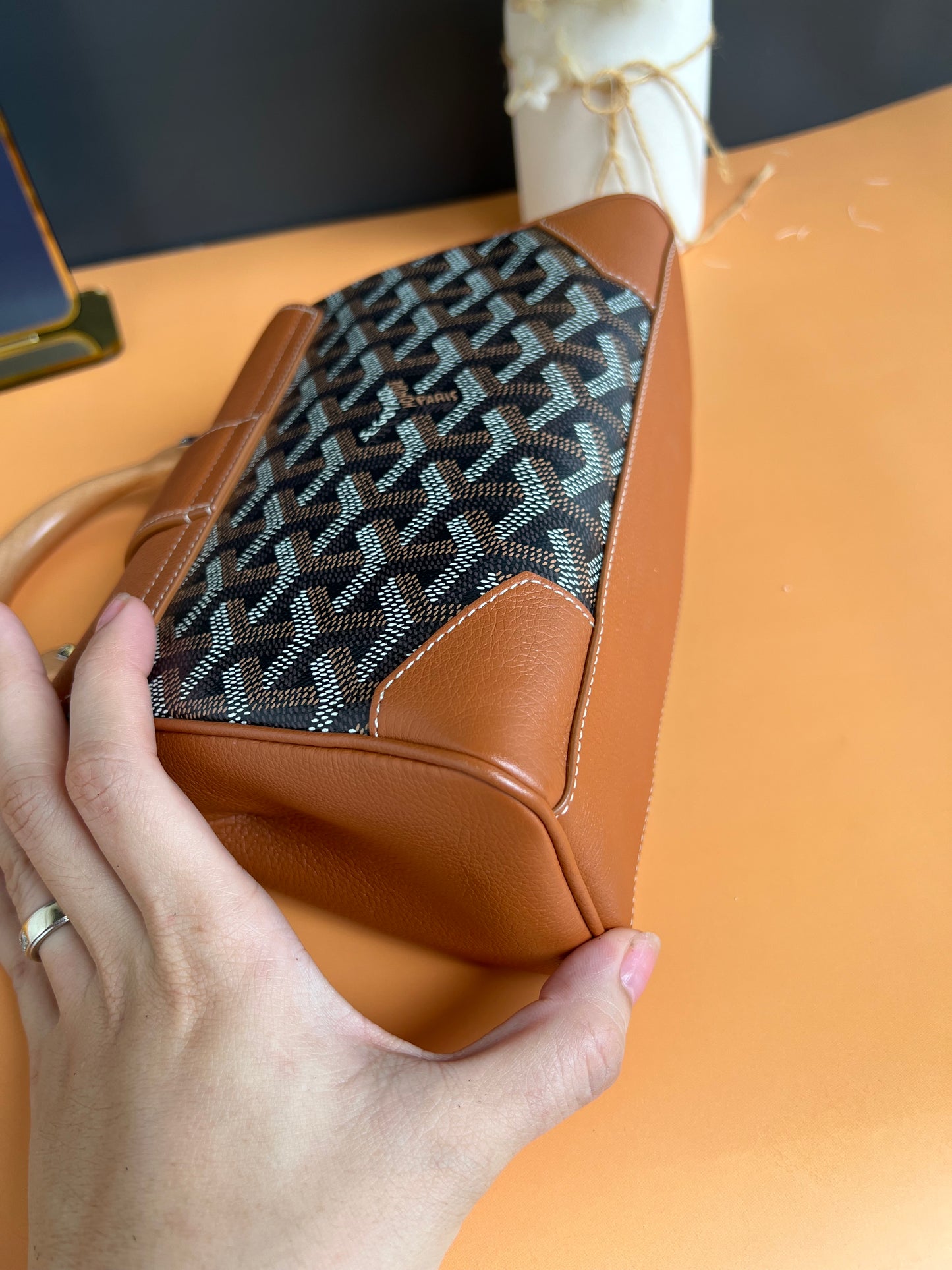 GOYARD MINI SAIGON BLACK/TAN