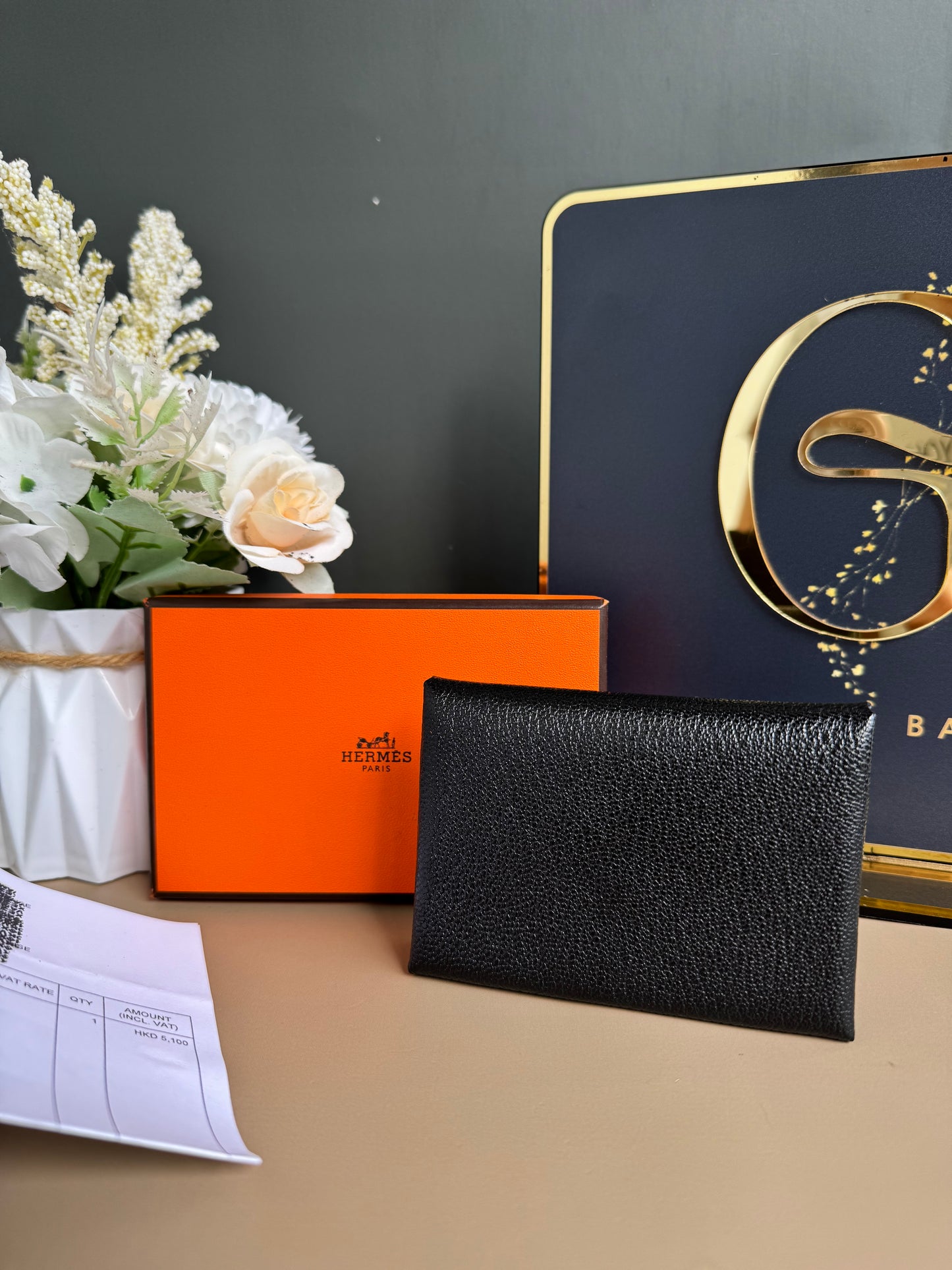 Brandnew HERMES Calvi Duo Compact card holder