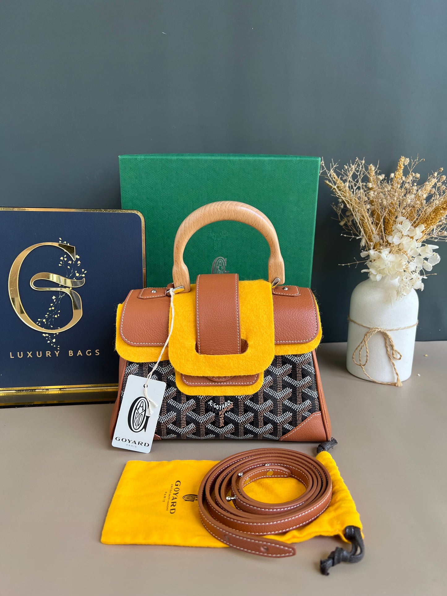 GOYARD MINI SAIGON TAN/BLACK