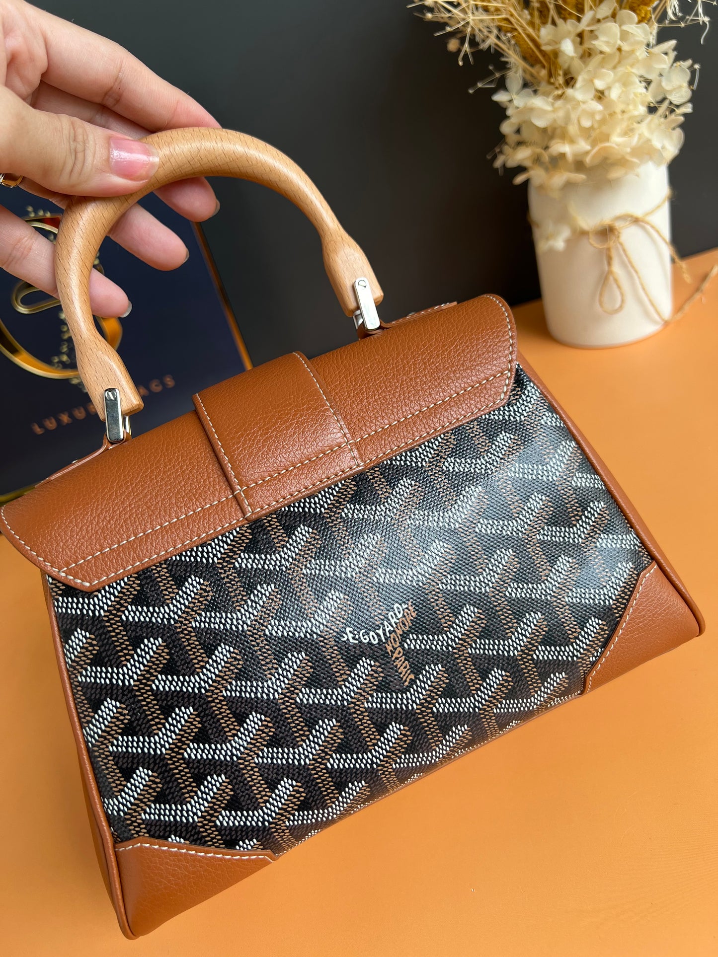 GOYARD MINI SAIGON BLACK/TAN