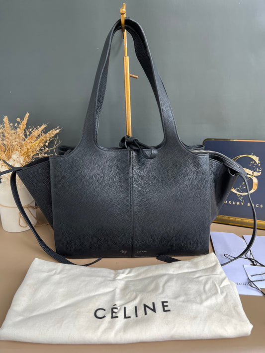 CELINE TRI FOLD LEATHER TOTE BAG