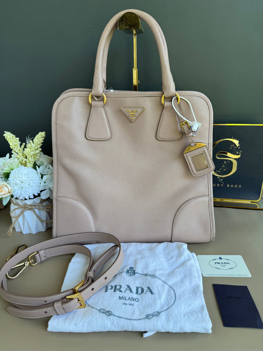 Prada Saffiano Lux Bn2254 cammeo