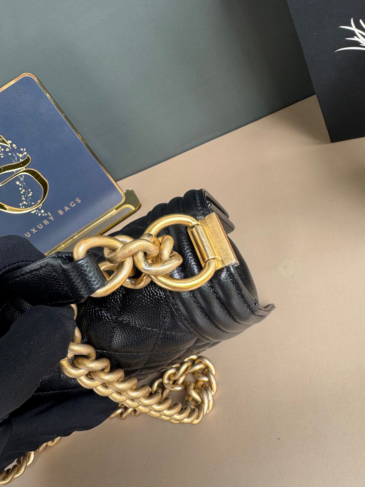 CHANEL LE BOY OLD MEDIUM CAVIAR