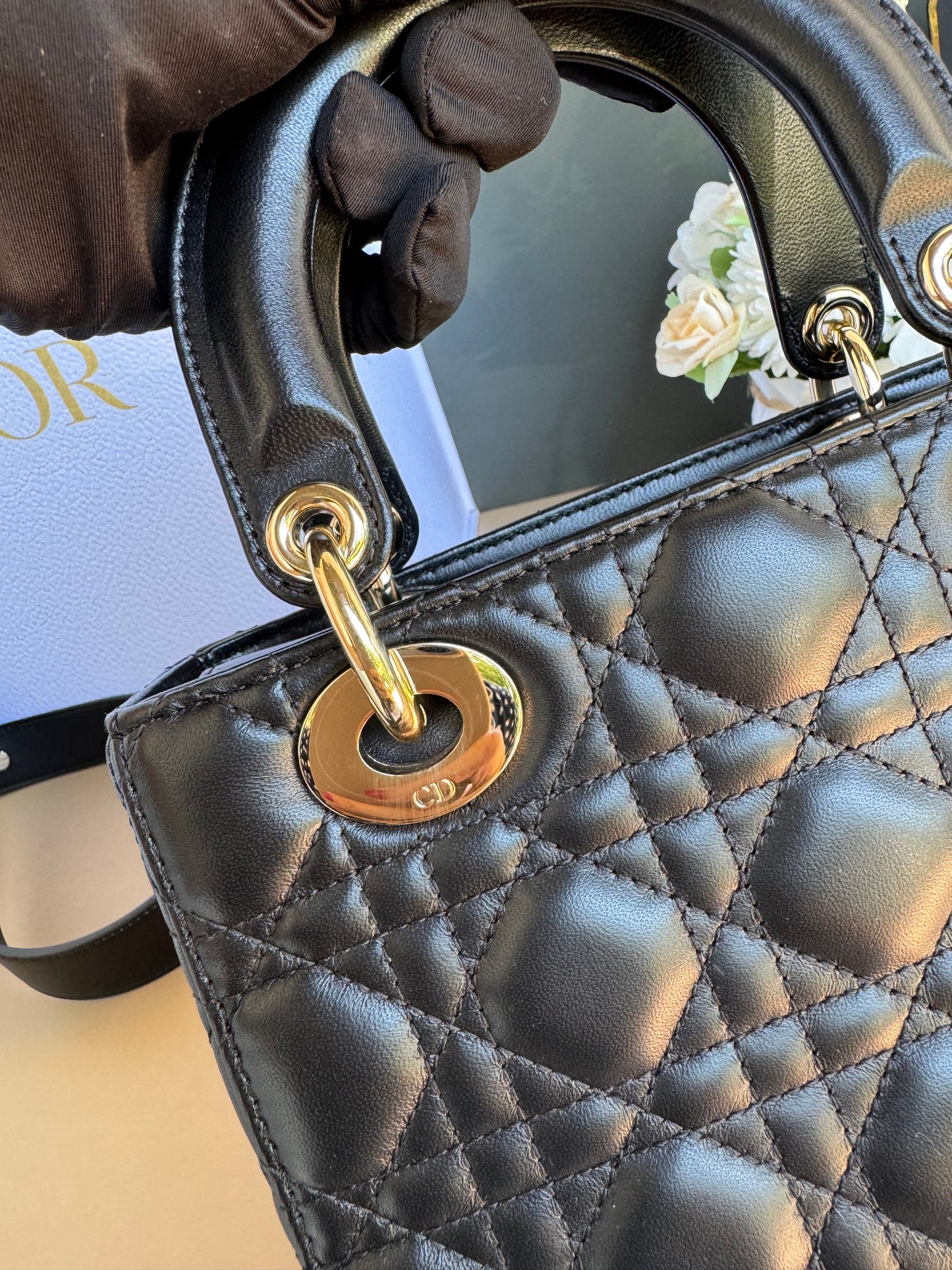 LADY DIOR SMALL LAMBSKIN GHW