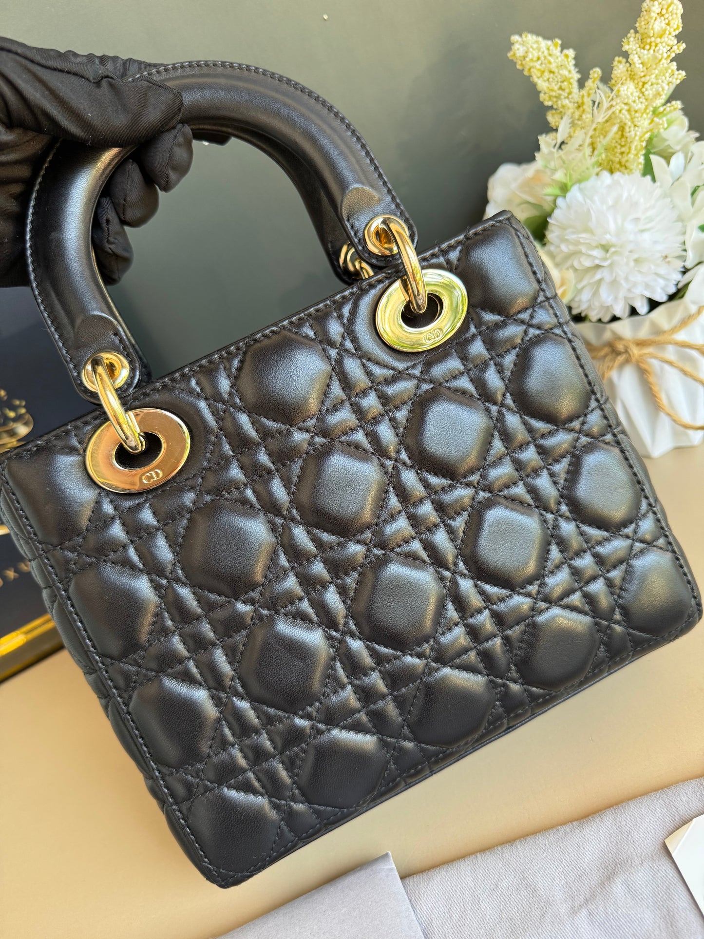 LADY DIOR SMALL LAMBSKIN GHW