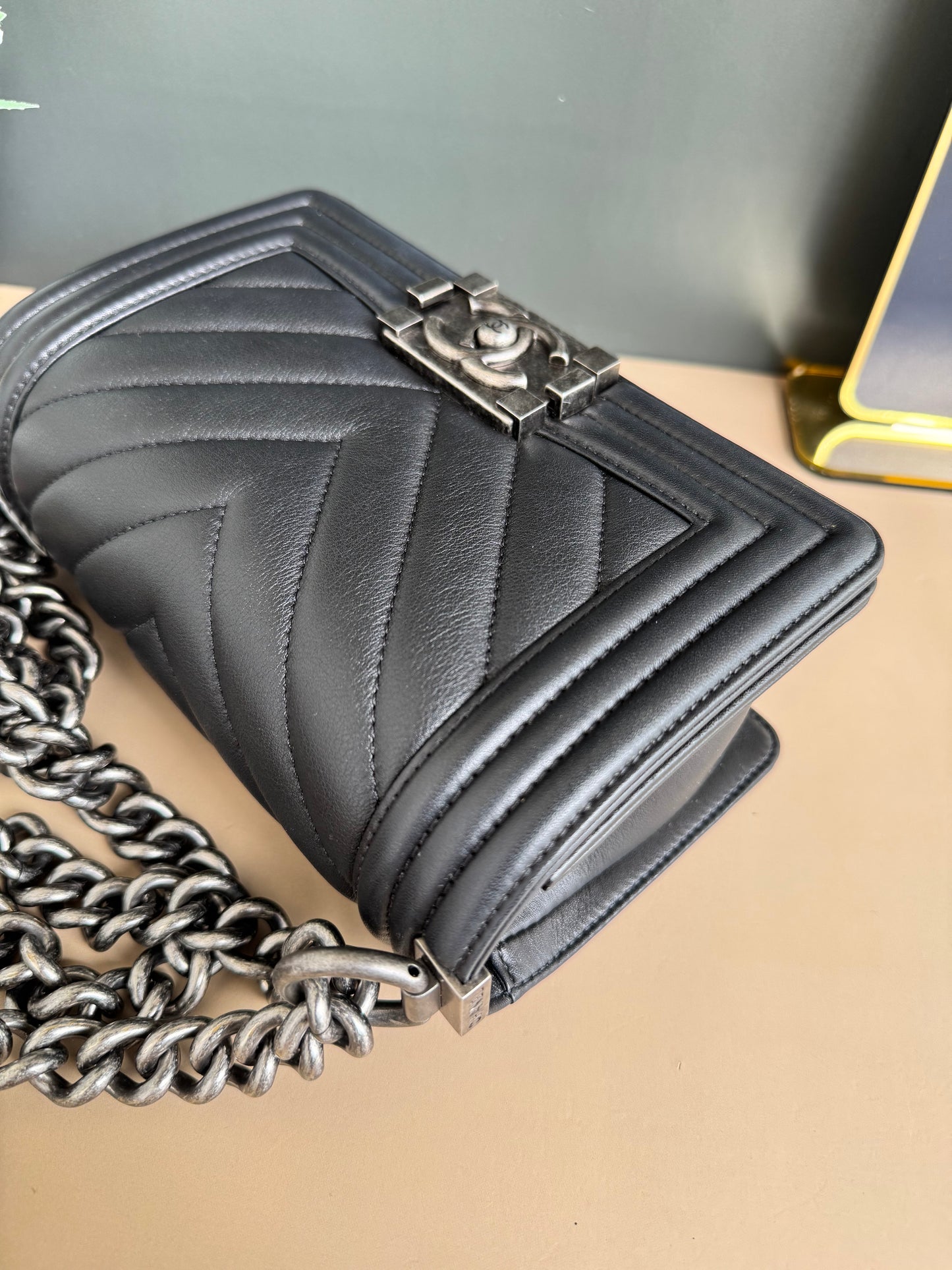CHANEL LE BOY SMALL CHEVRON