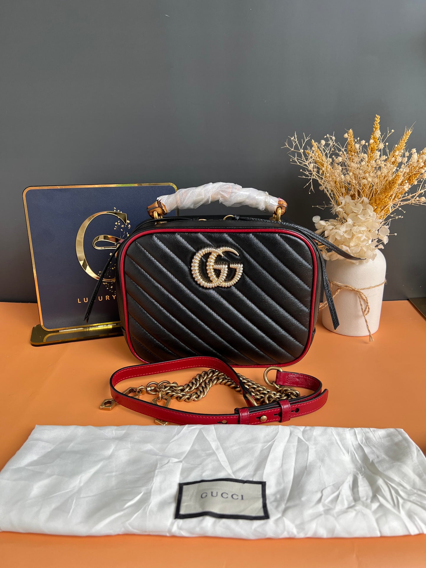 GUCCI MARMONT BAMBOO TOP HANDLE