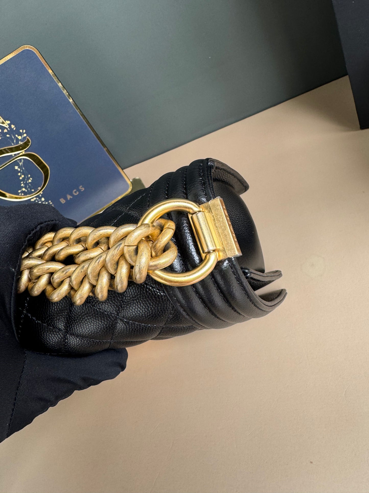 CHANEL LE BOY OLD MEDIUM CAVIAR