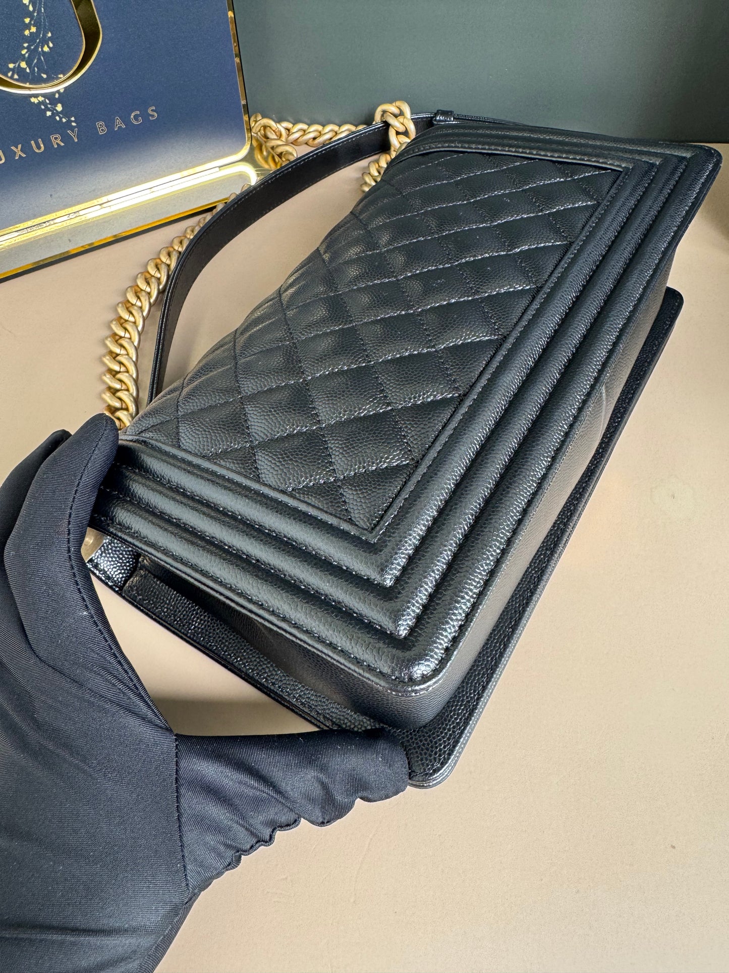 CHANEL LE BOY OLD MEDIUM CAVIAR