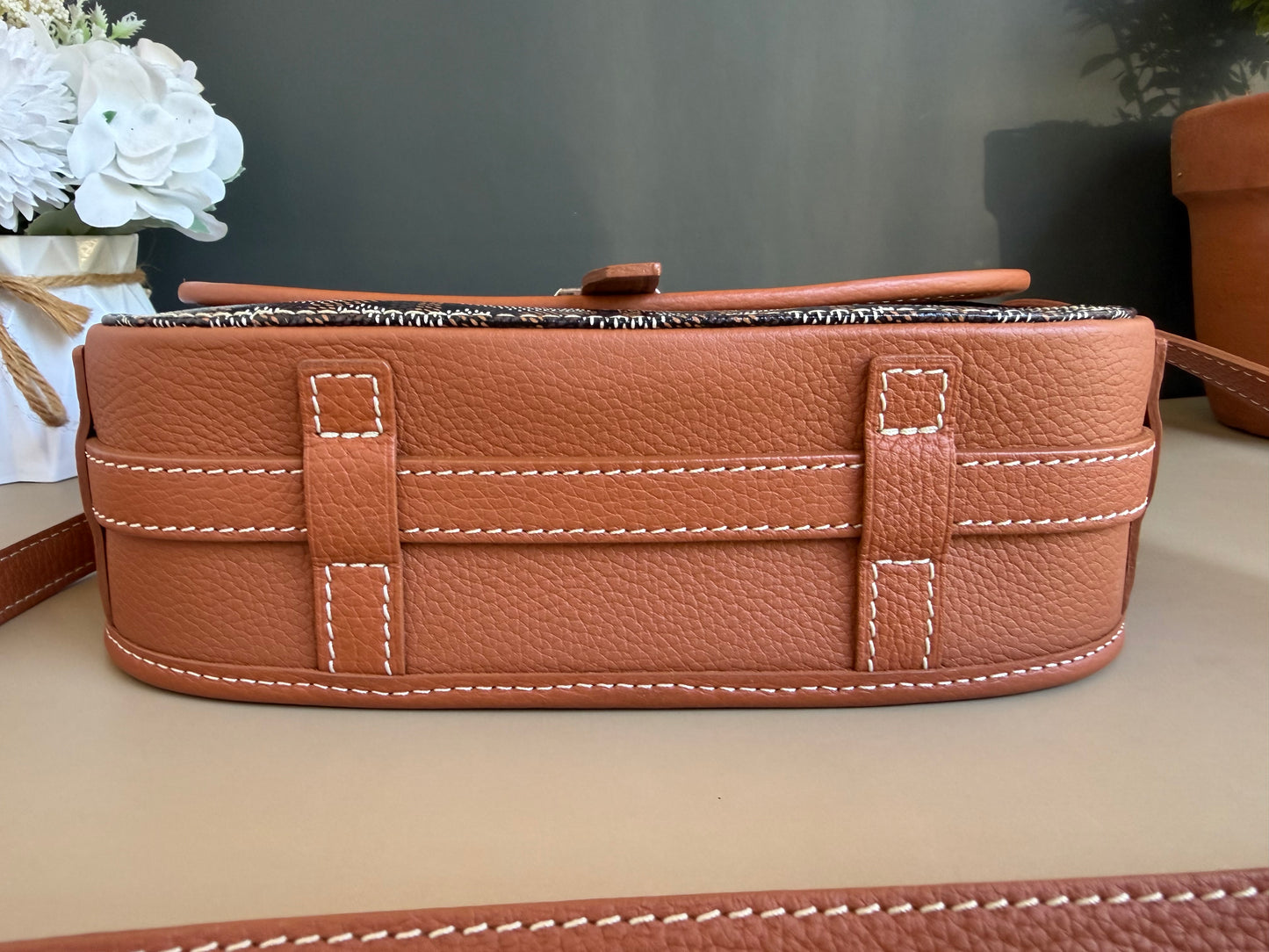 GOYARD BELVEDERE PM TAN/BLACK