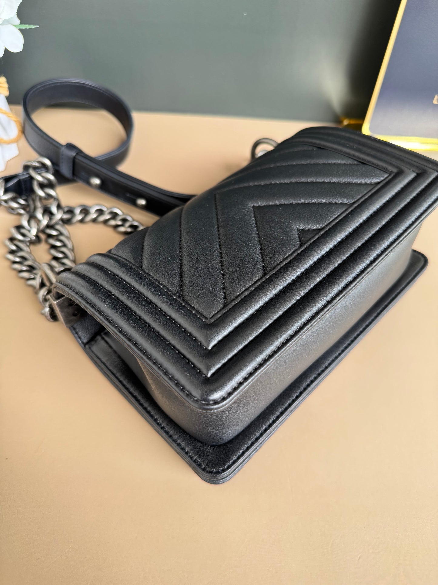 CHANEL LE BOY SMALL CHEVRON