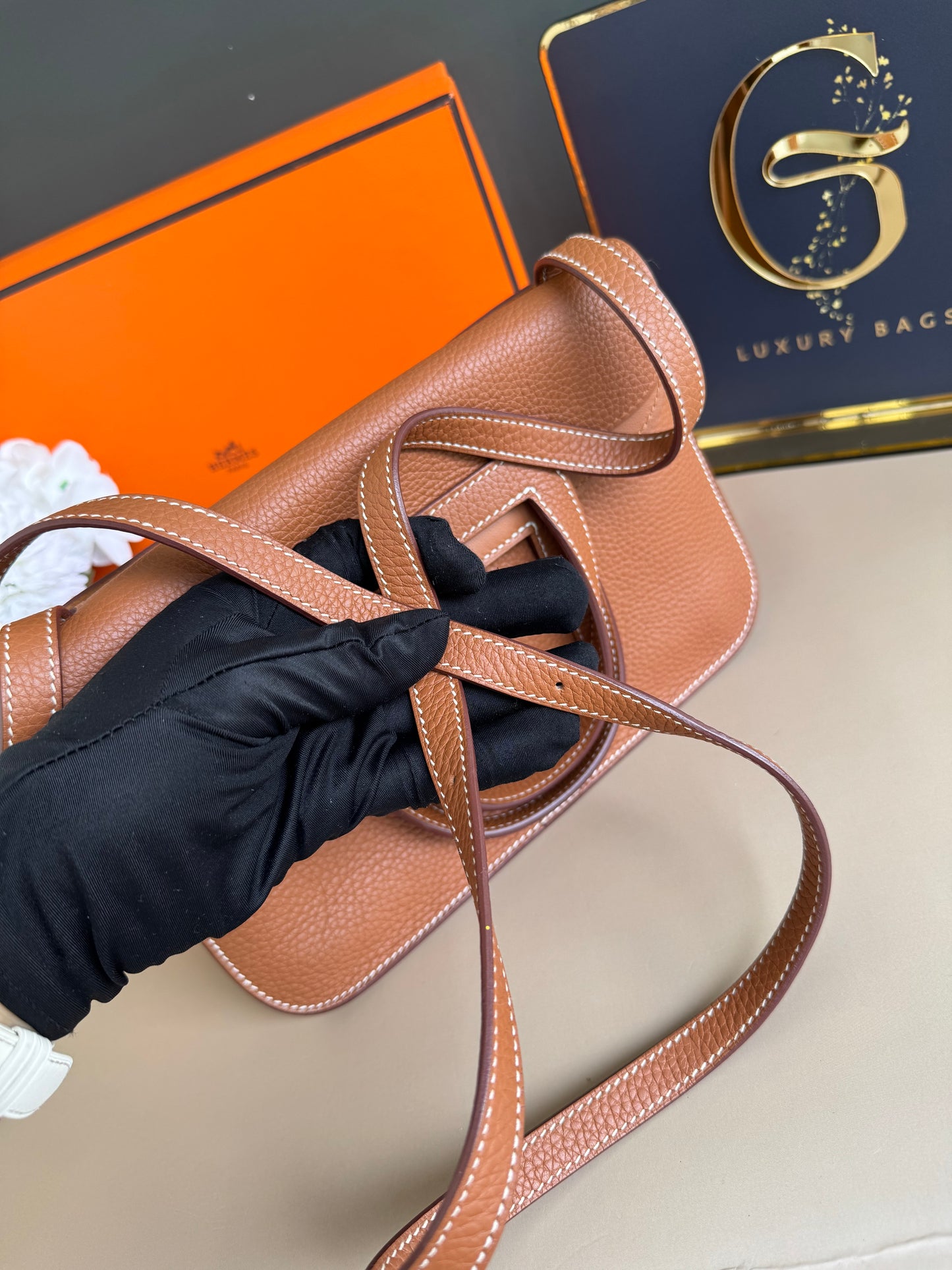 HERMES HALZAN 25 GOLD ON GHW