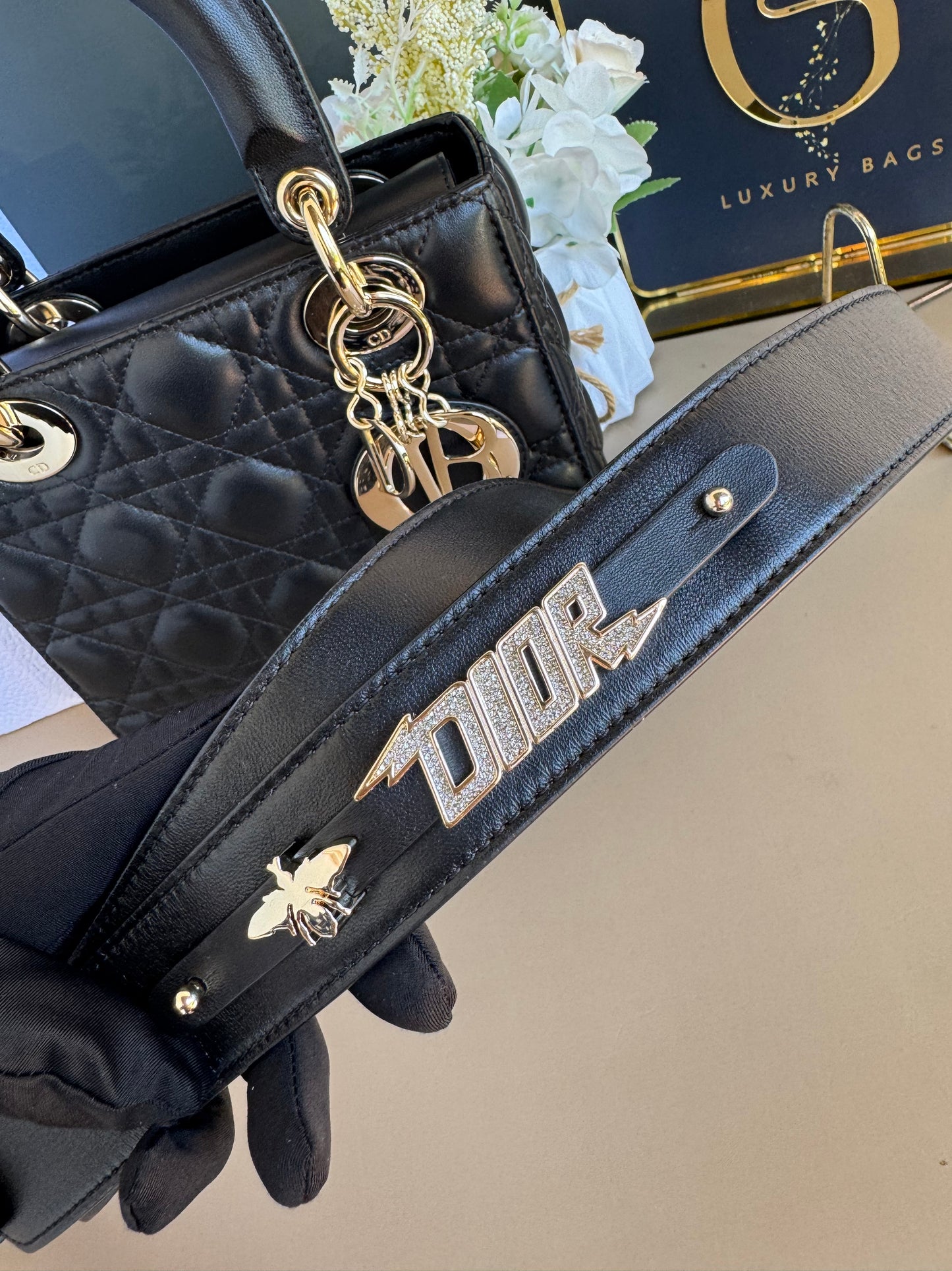 LADY DIOR SMALL LAMBSKIN GHW