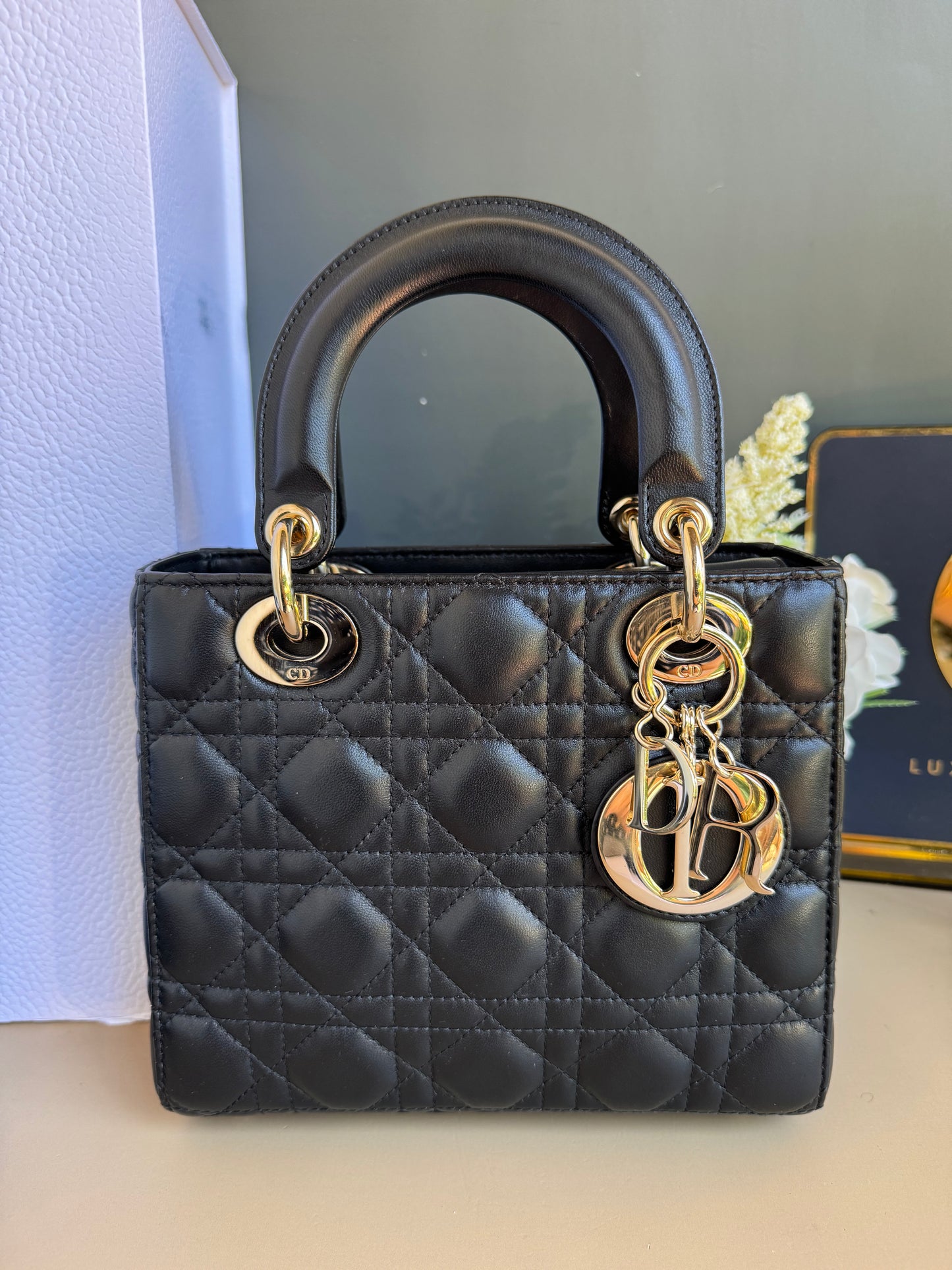 LADY DIOR SMALL LAMBSKIN GHW