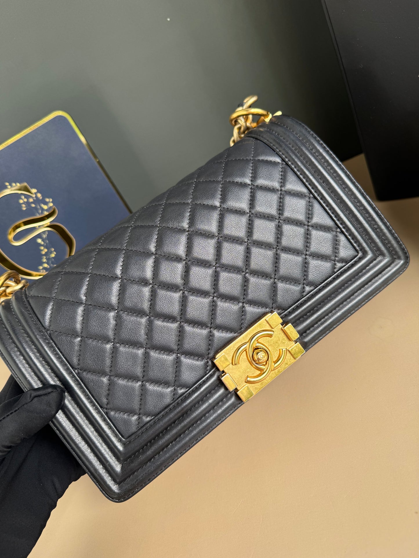 CHANEL LE BOY OLD MEDIUM LAMBSKIN