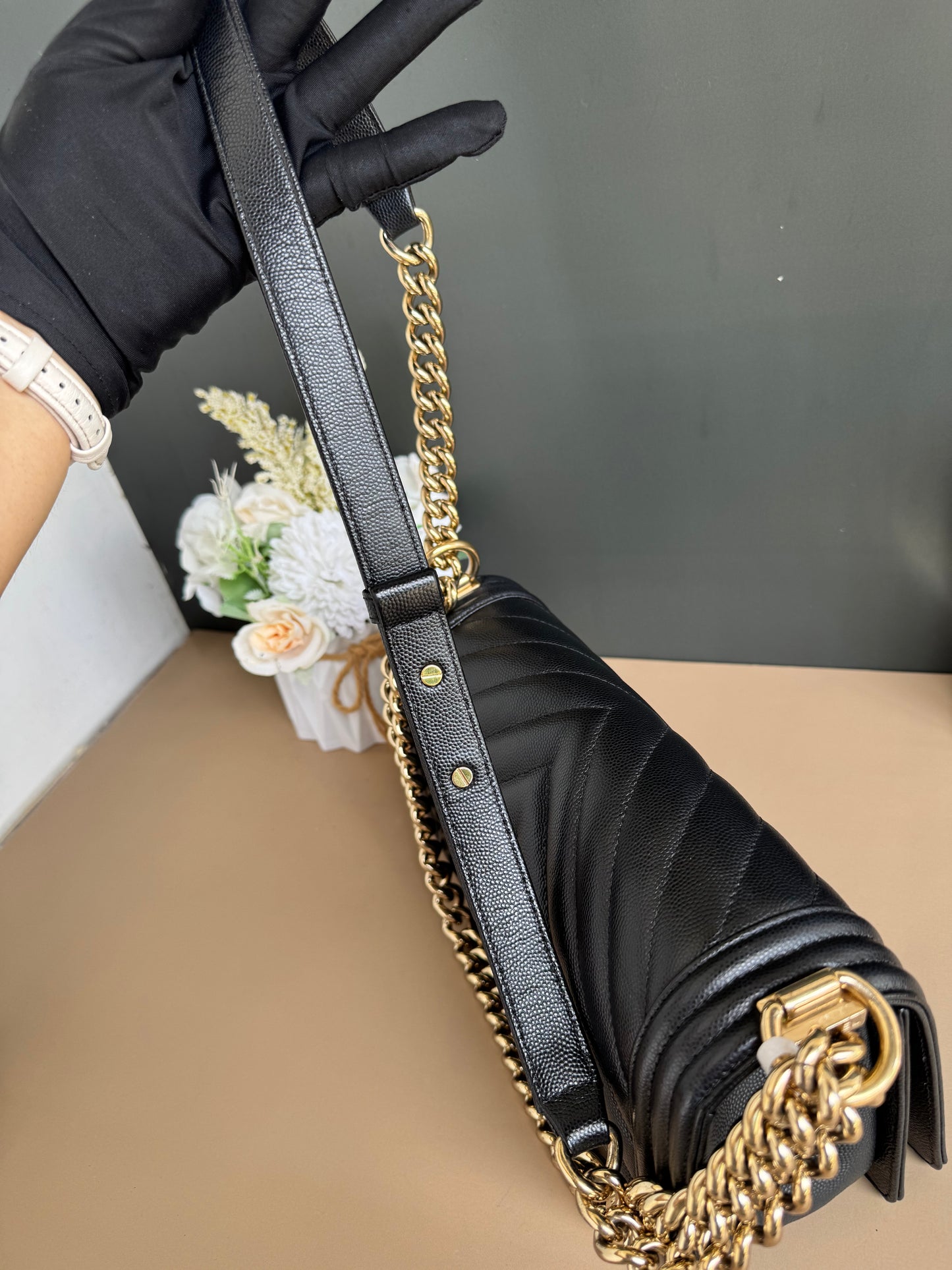 CHANEL LE BOY OLD MEDIUM CHEVRON