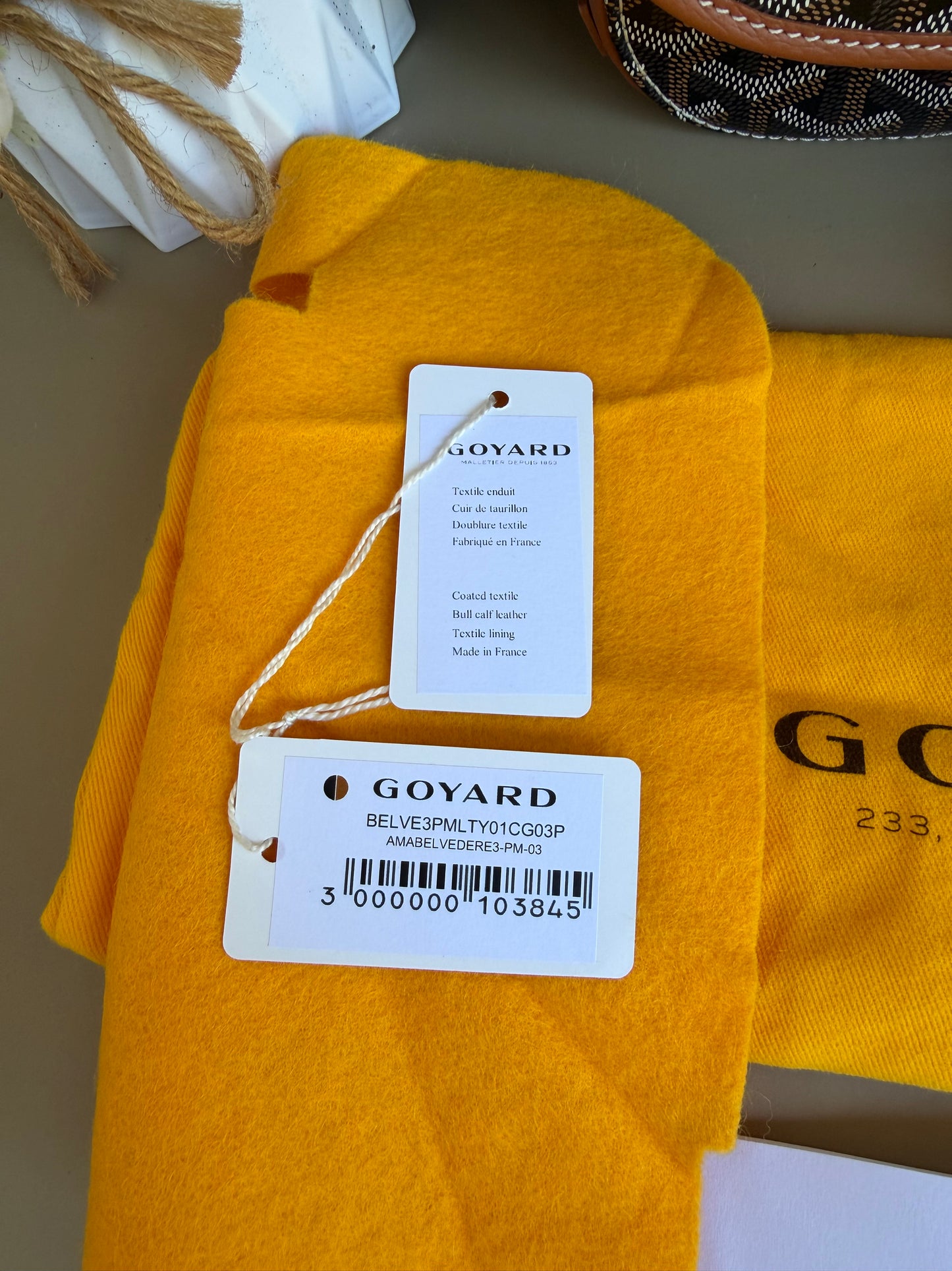 GOYARD BELVEDERE PM TAN/BLACK