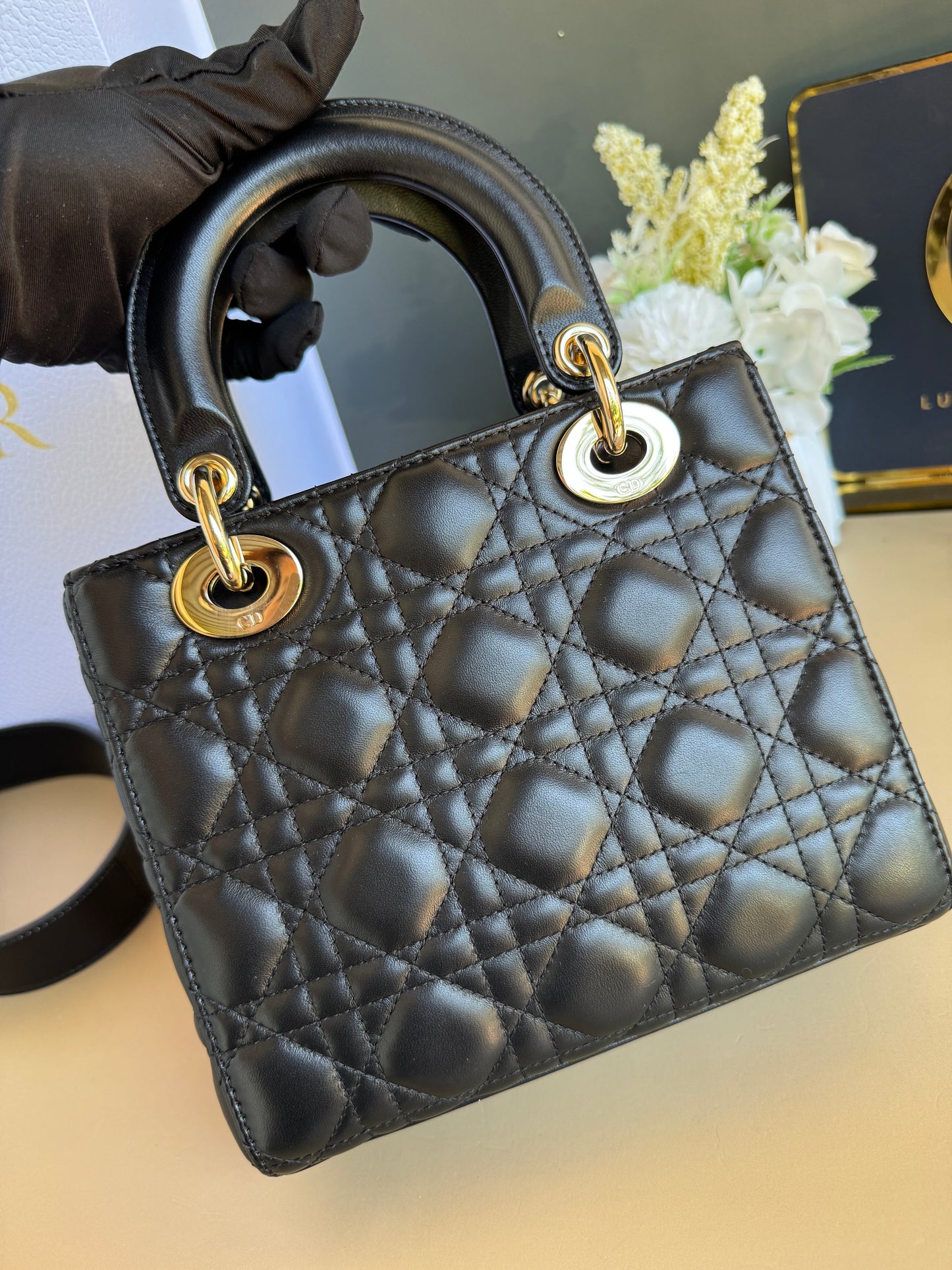 LADY DIOR SMALL LAMBSKIN GHW