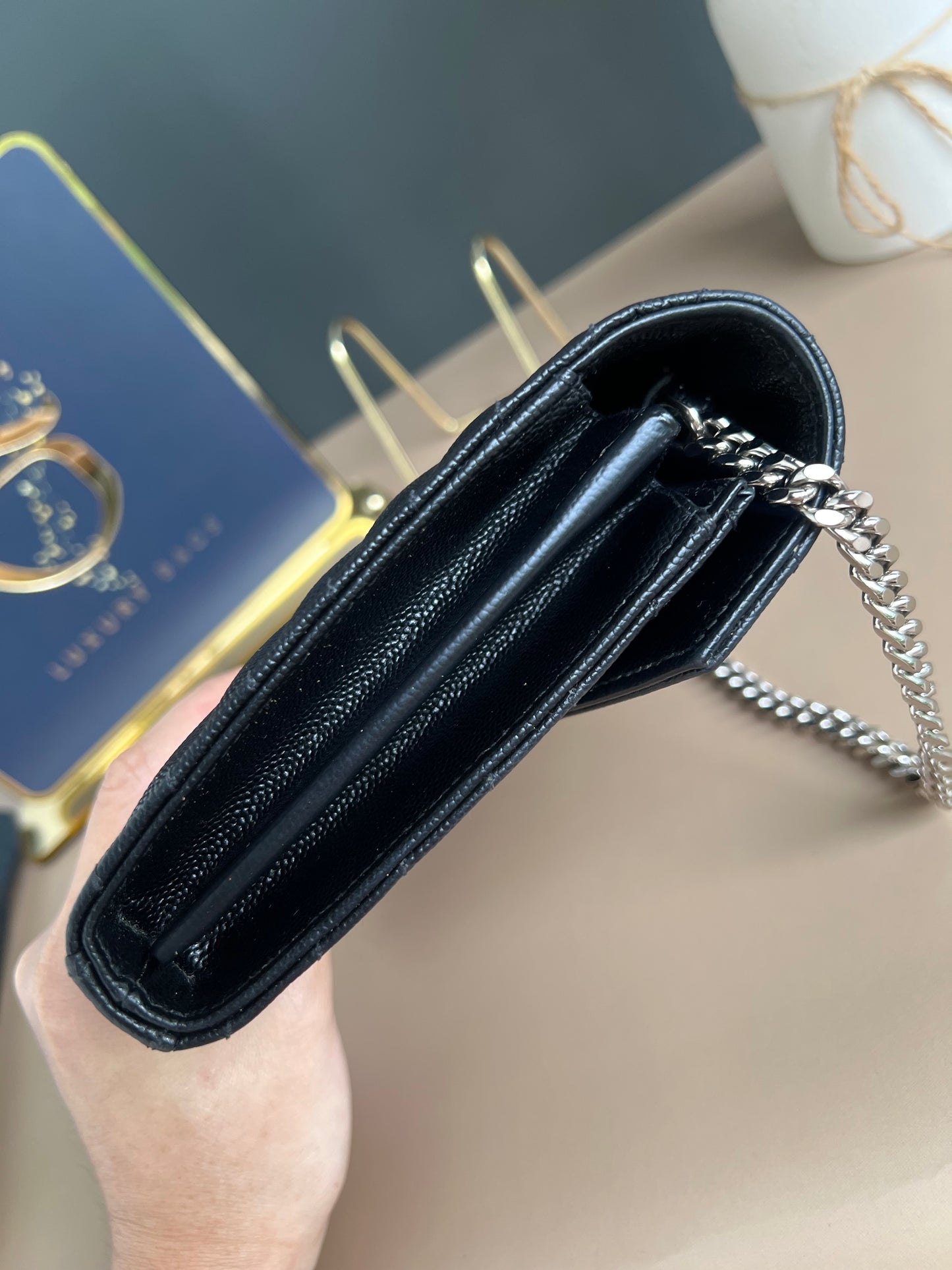 YSL WALLET ON CHAIN MEDIUM